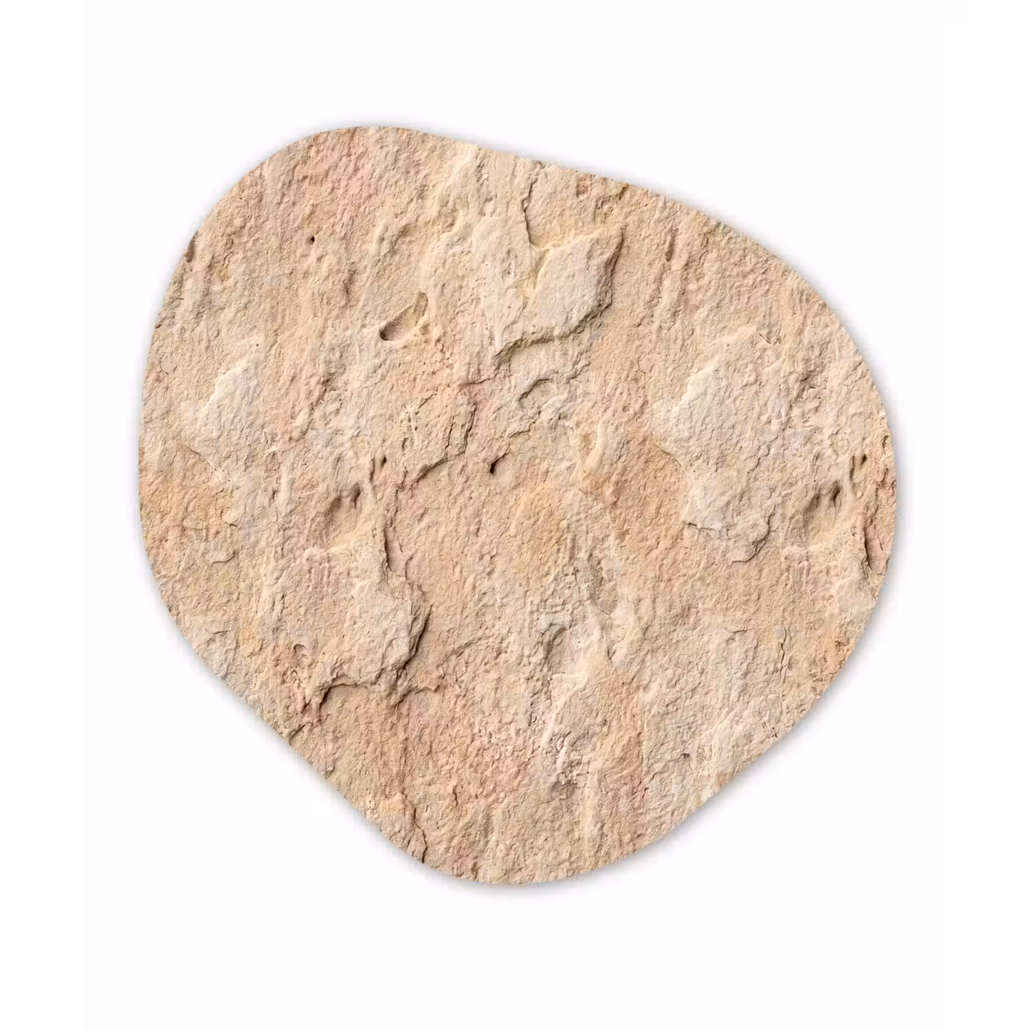 Textuur - Steen - Natuur - Beige Wandcirkel Organisch Aluminium middel -3d