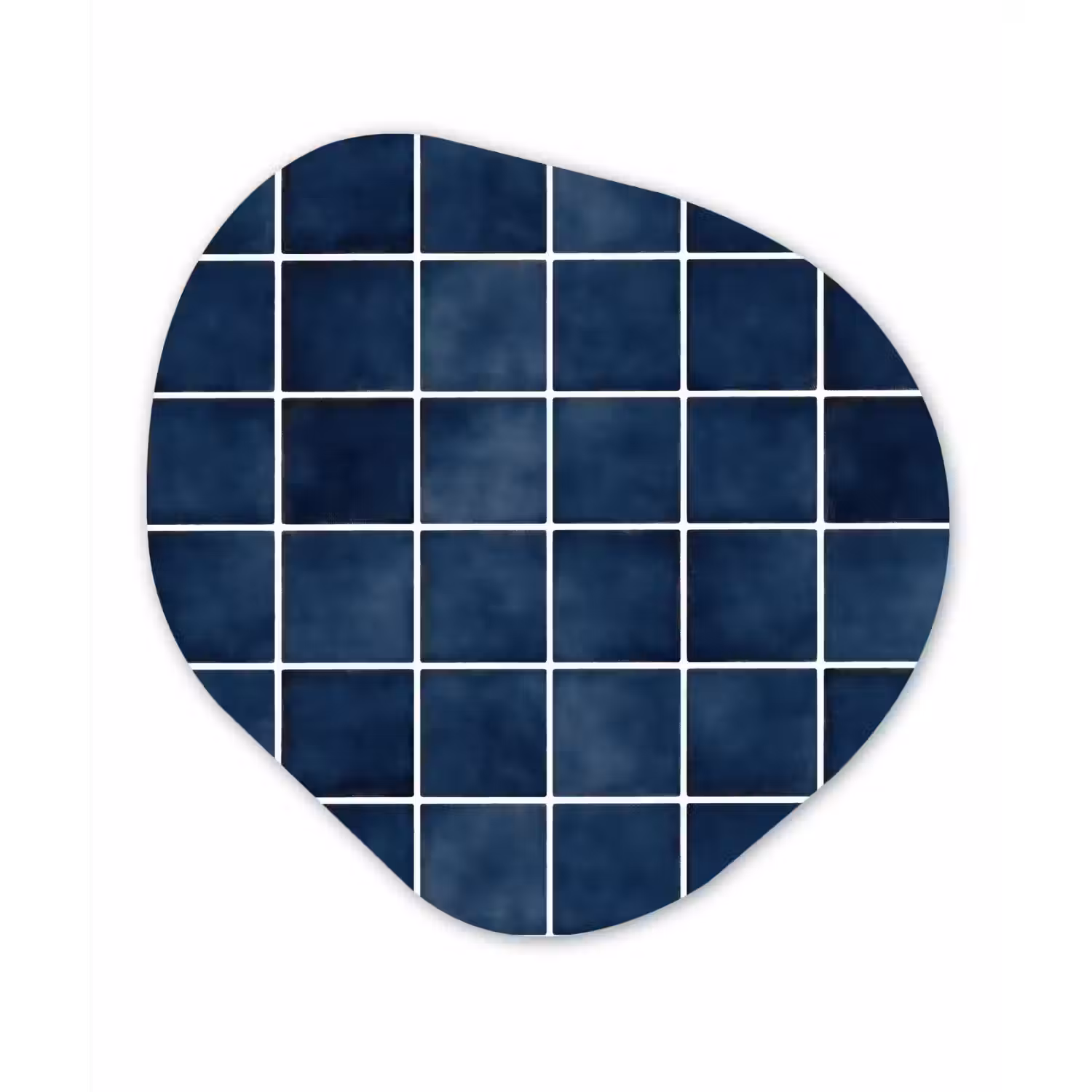 Tegel - Modern - Blauw Wandcirkel Organisch Aluminium middel 851 -3d