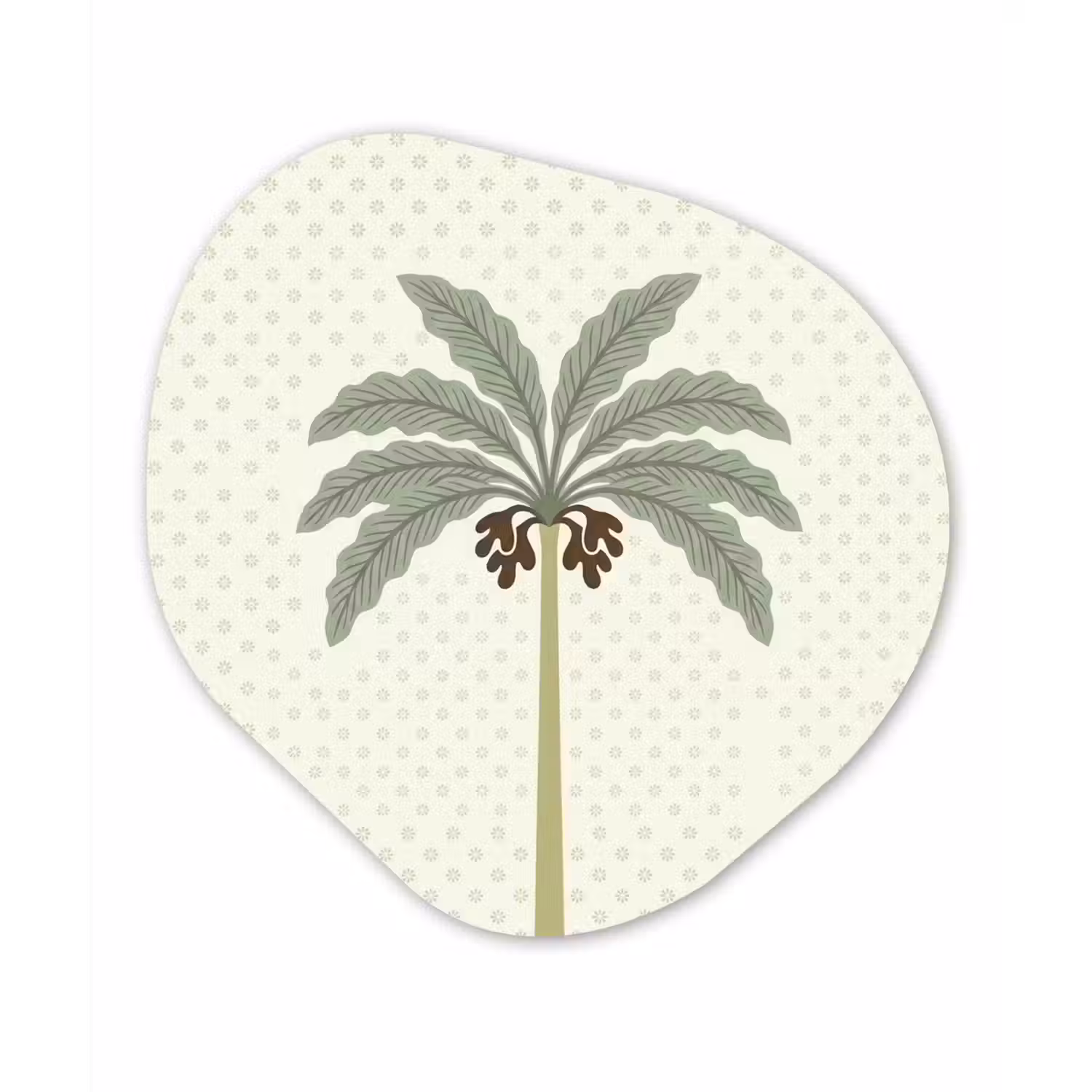 Boom - Bladeren - Groen - Decoratief - Beige Wandcirkel Organisch Aluminium middel -3d