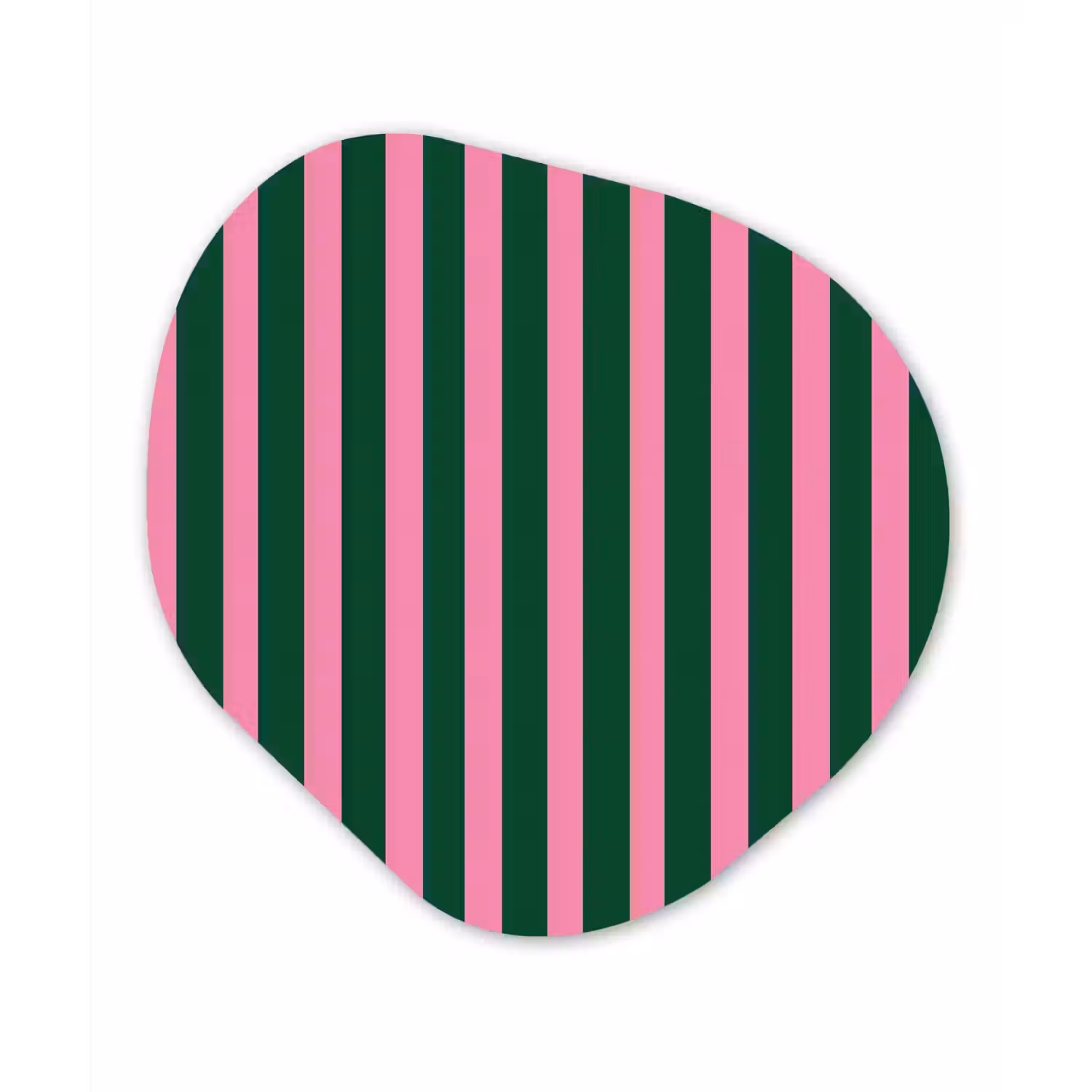 Verticale strepen - Groen - Roze Wandcirkel Organisch Aluminium middel 851 -3d