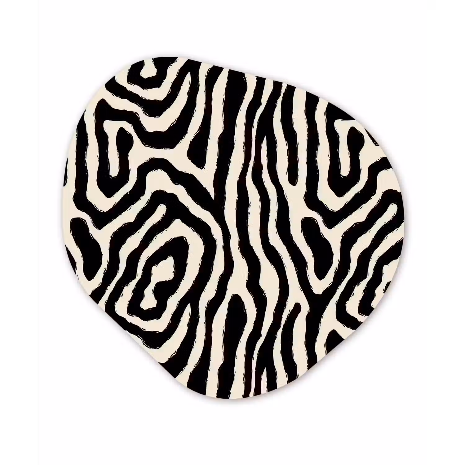 Zebra - Zwart - Abstract Wandcirkel Organisch Aluminium middel 851 -3d
