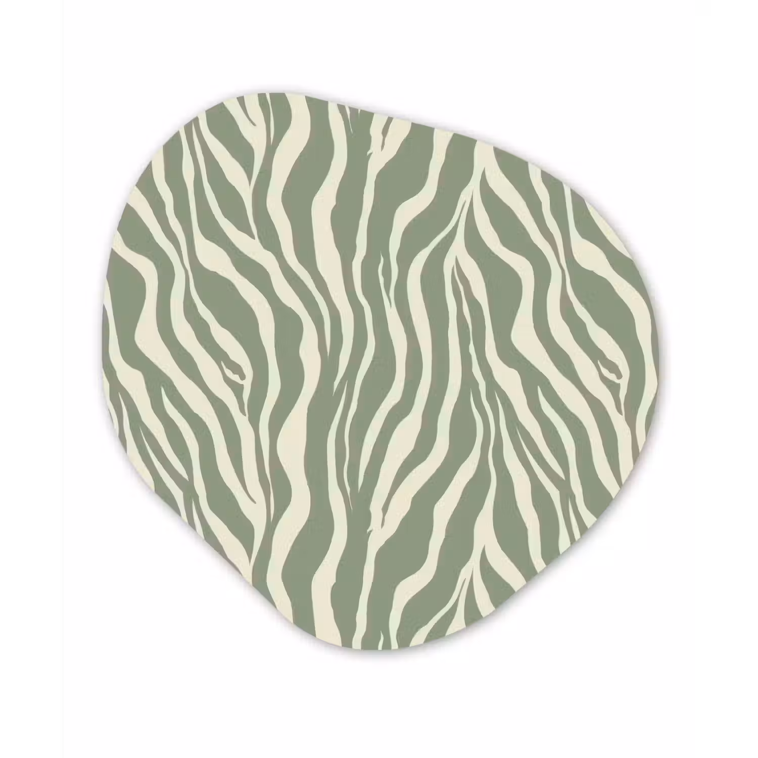 Zebra - Motief - Groen Wandcirkel Organisch Aluminium middel 851 -3d