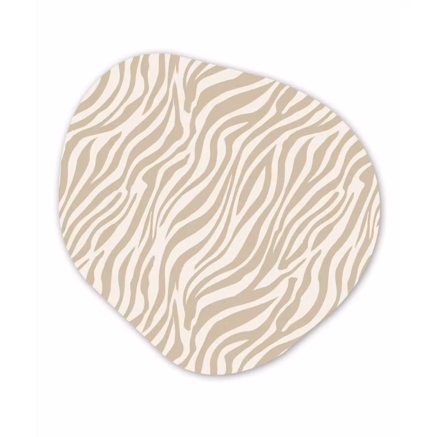Zebra - Patroon - Beige Wandcirkel Organisch Aluminium middel 851 -3d