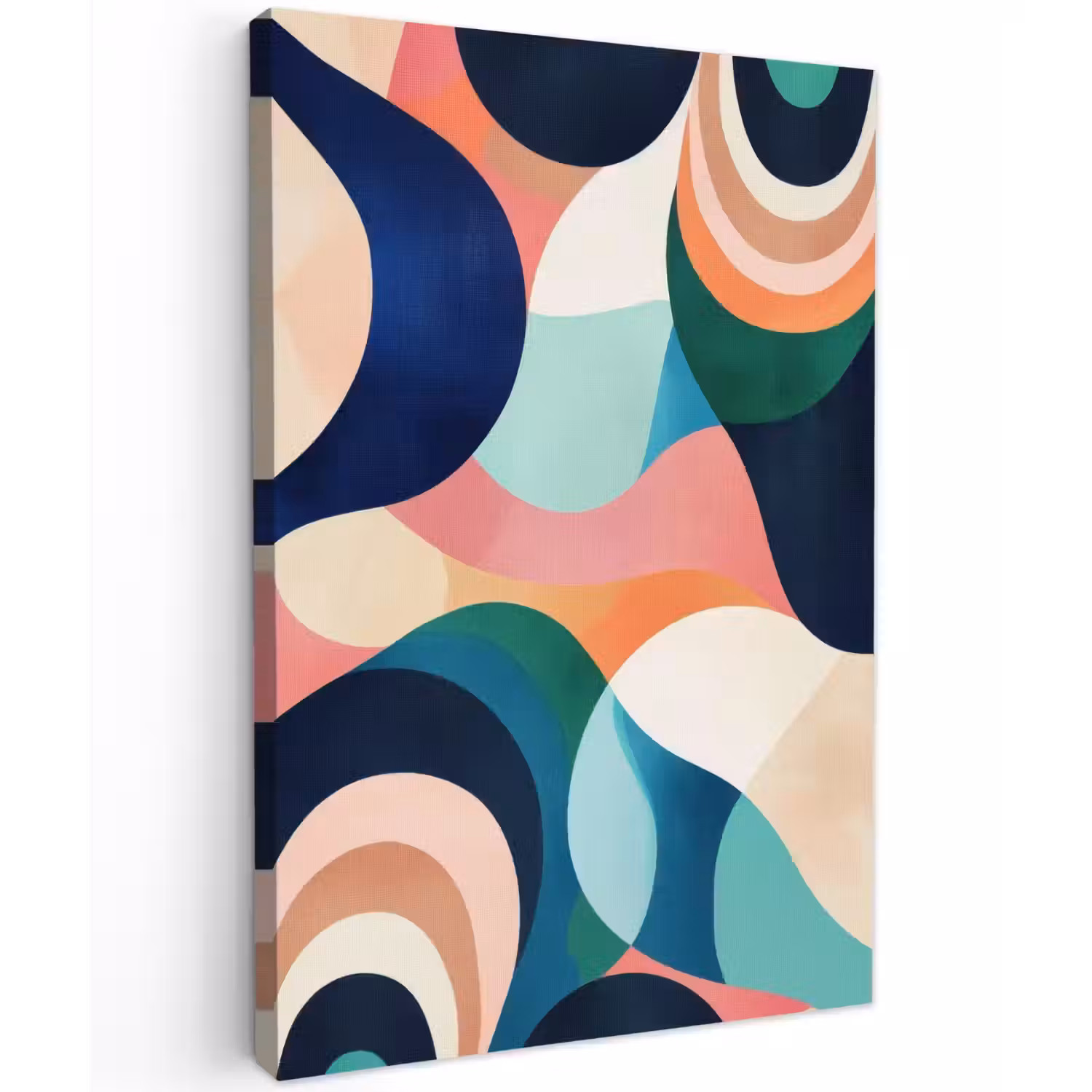 Abstract - Blauw - Roze Tuinposter op houten frame 2 cm dik klein -3d