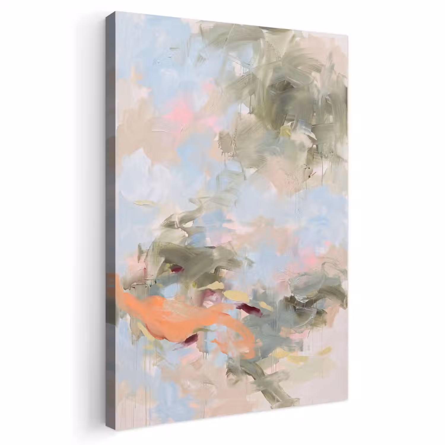 Abstract - Borstelstreken - Kunst - Modern - Pastel Tuinposter op houten frame 2 cm dik klein -3d