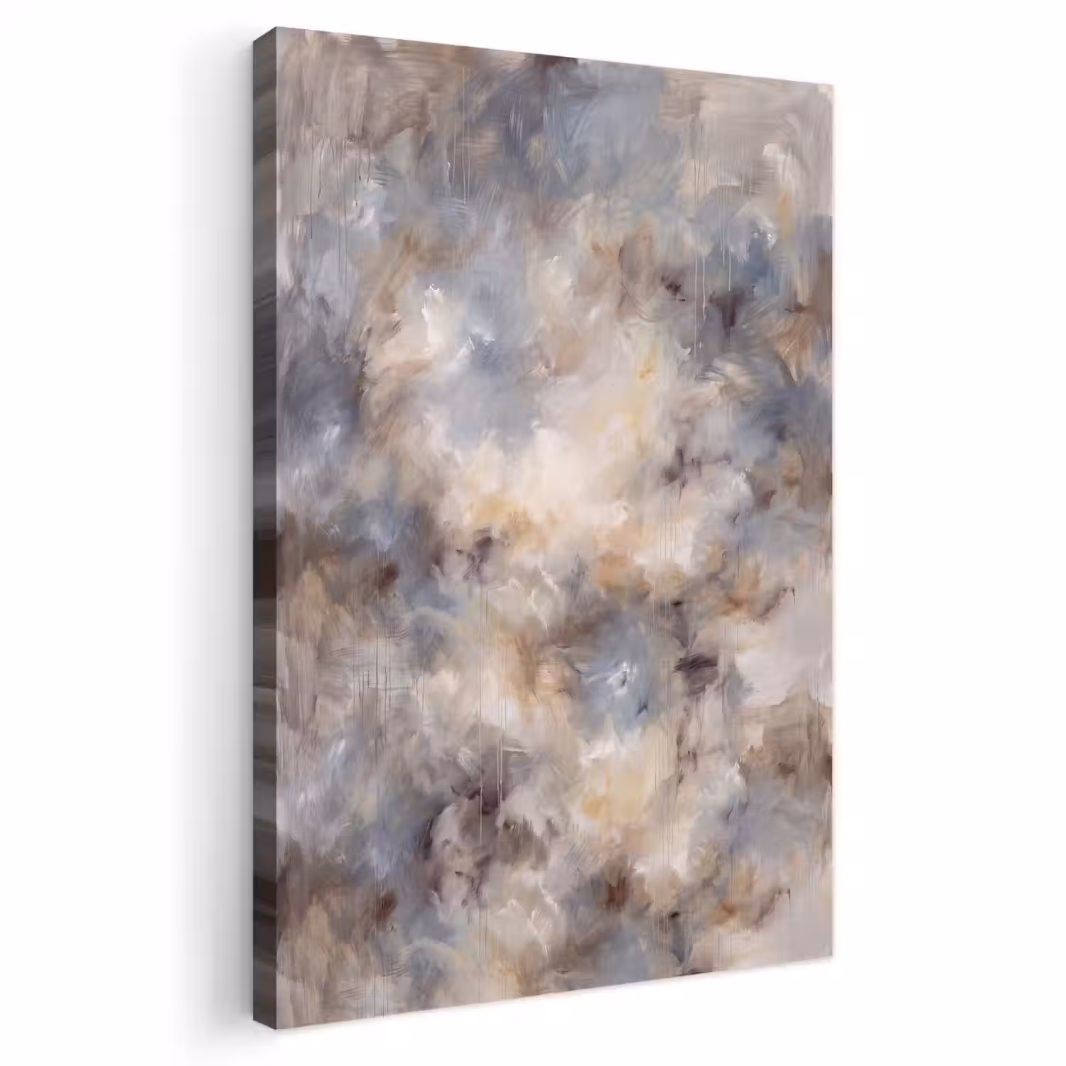 Abstract - Wolken - Sfeervol - Beige - Grijs Tuinposter op houten frame 2 cm dik klein -3d