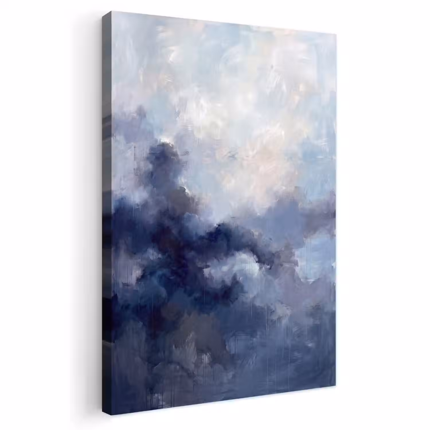Abstract - Wolken - Modern - Blauw - Kunst Tuinposter op houten frame 2 cm dik klein -3d