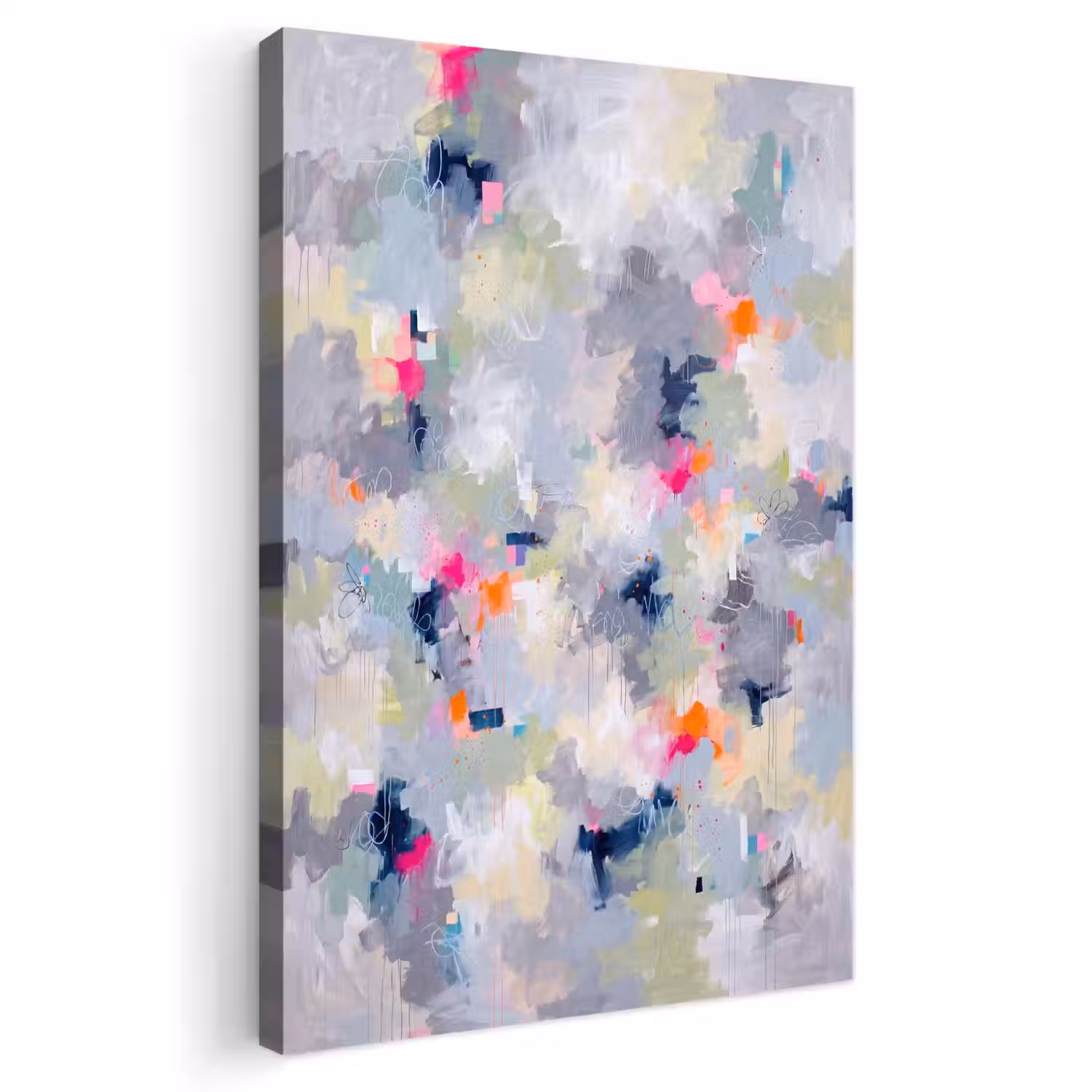 Abstract - Kleurrijk - Modern - Kunst Tuinposter op houten frame 2 cm dik klein -3d
