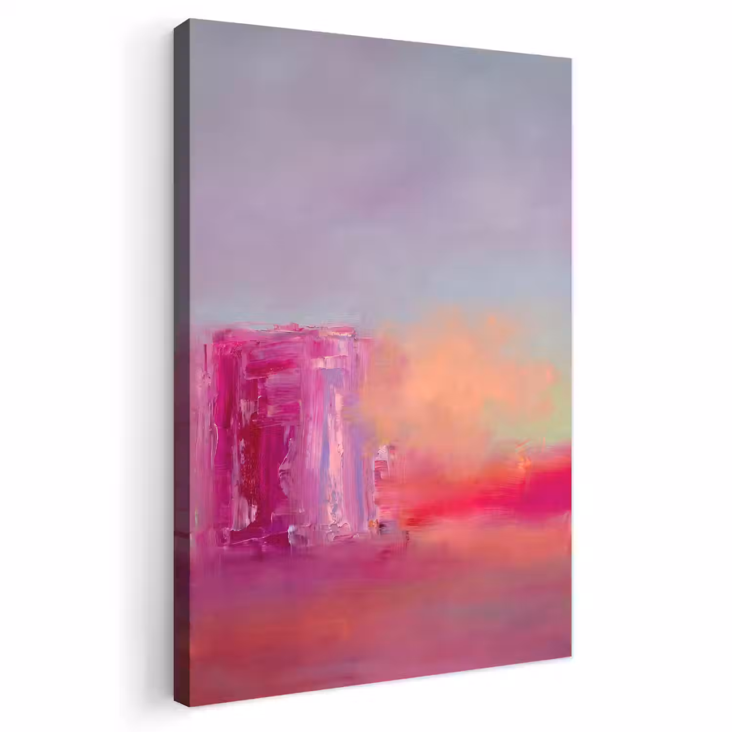 Abstract - Kleuren - Modern - Roze Tuinposter op houten frame 2 cm dik klein -3d