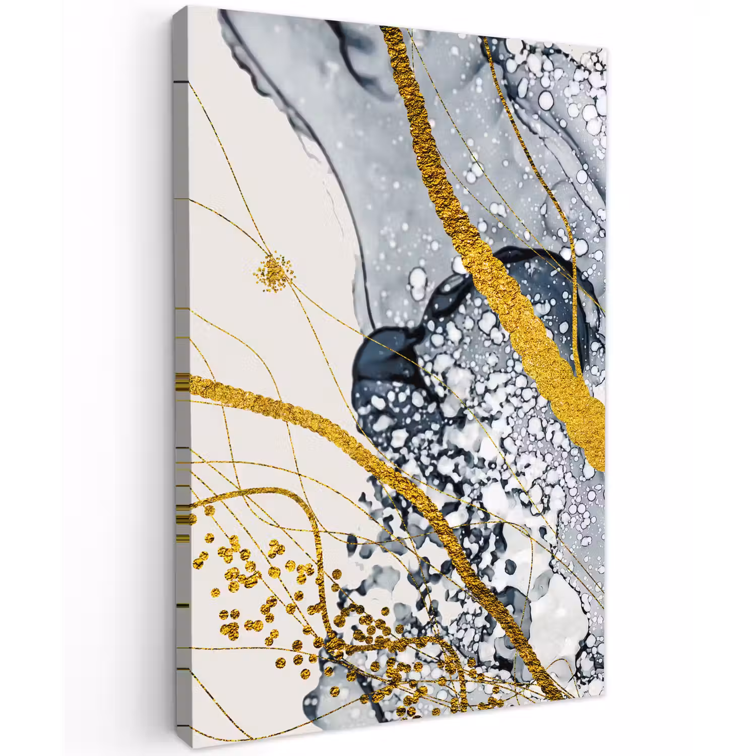Abstract - Goud - Natuur - Kunst Tuinposter op houten frame 2 cm dik klein -3d
