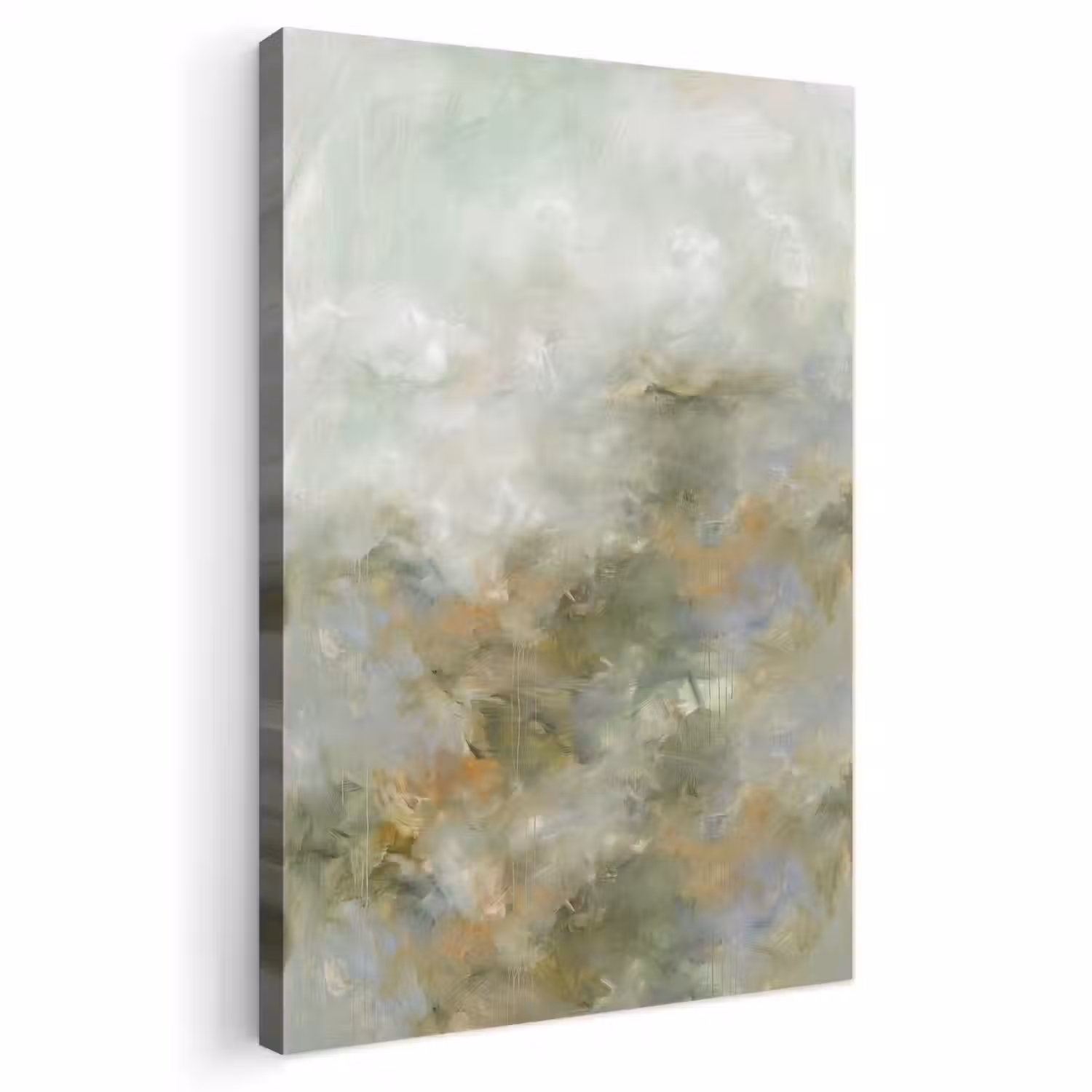 Abstract - Groen - Beige - Modern - Kunst Tuinposter op houten frame 2 cm dik klein -3d
