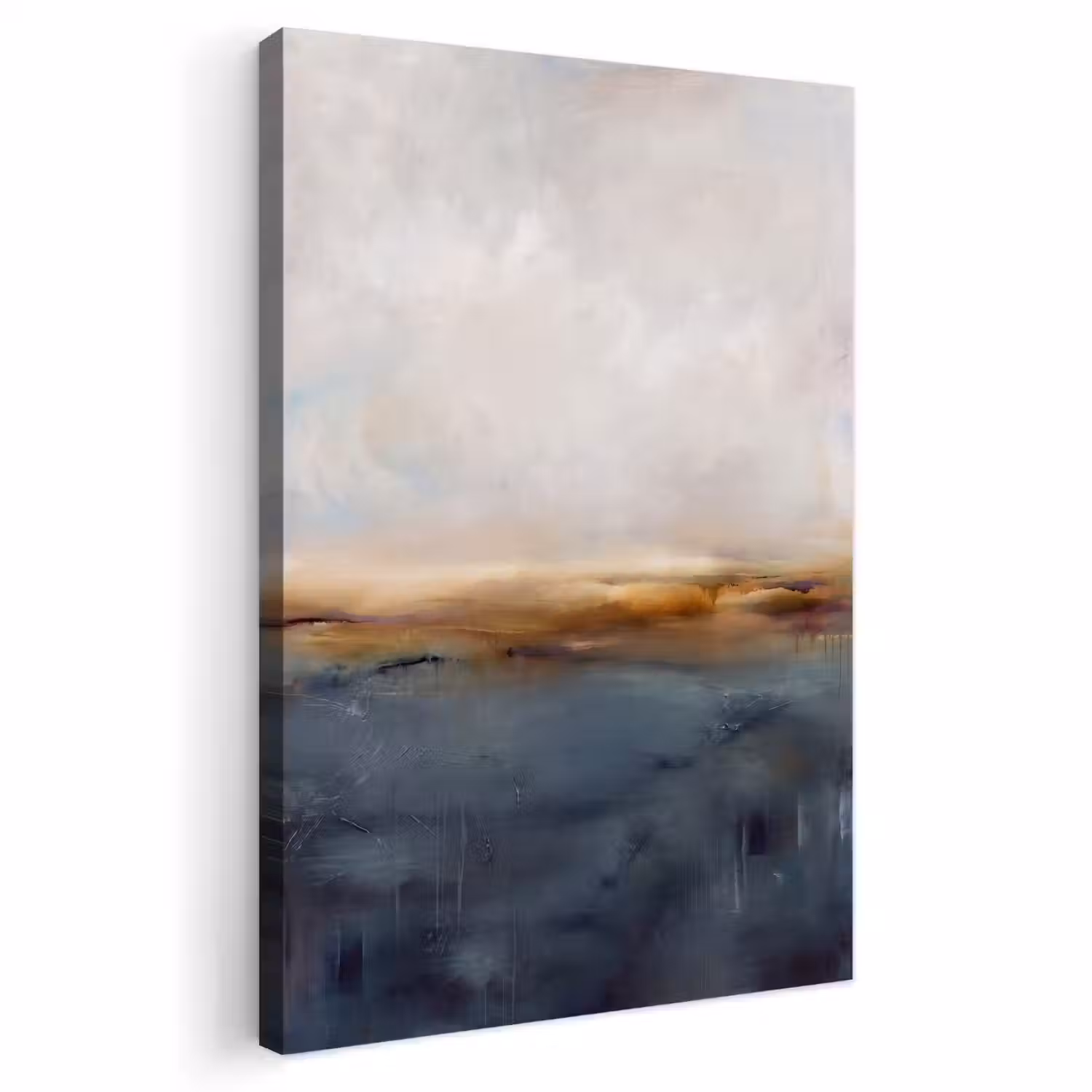 Abstract - Horizon - Water - Modern - Beige Tuinposter op houten frame 2 cm dik klein -3d