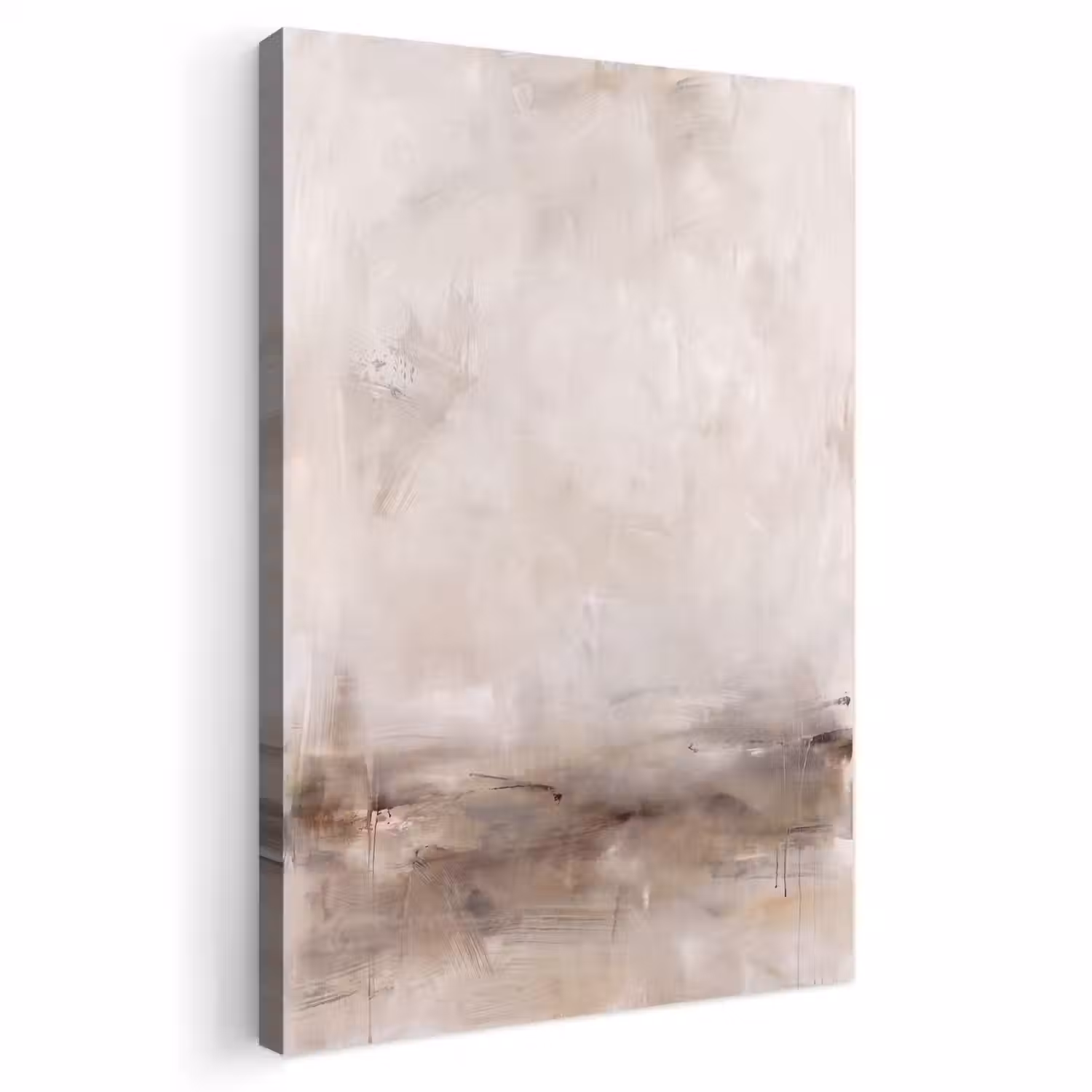 Abstrakt - Landschap - Modern - Beige - Kunst Tuinposter op houten frame 2 cm dik klein -3d