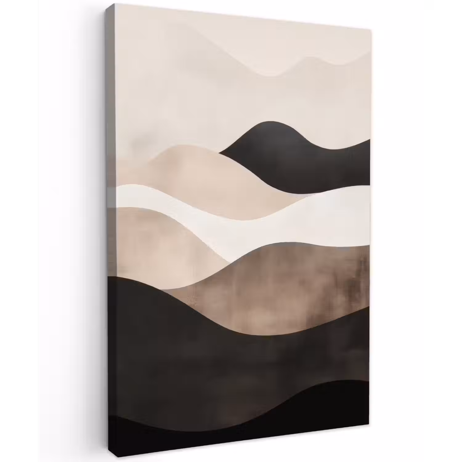 Abstract - Landschap - Golven - Crèmekleur Tuinposter op houten frame 2 cm dik klein -3d