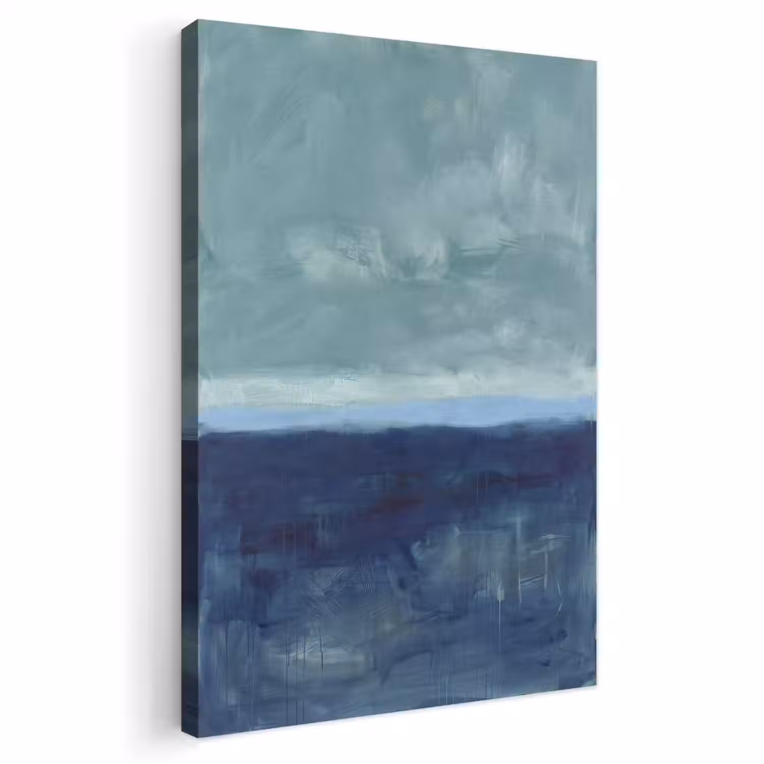 Abstract - Lagen - Rust - Modern - Blauw Tuinposter op houten frame 2 cm dik klein -3d