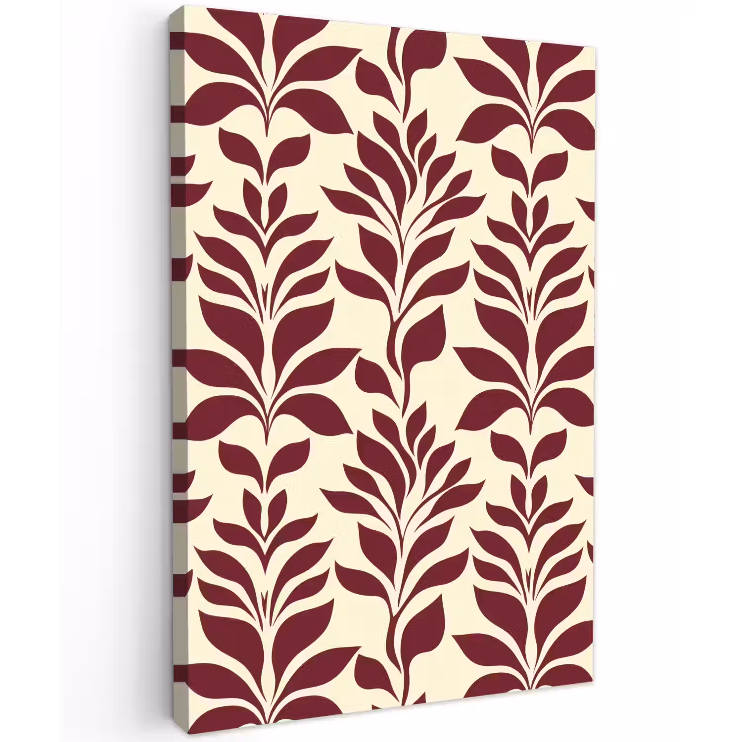 Abstract - Bladeren - Burgundy Tuinposter op houten frame 2 cm dik klein 841 -3d