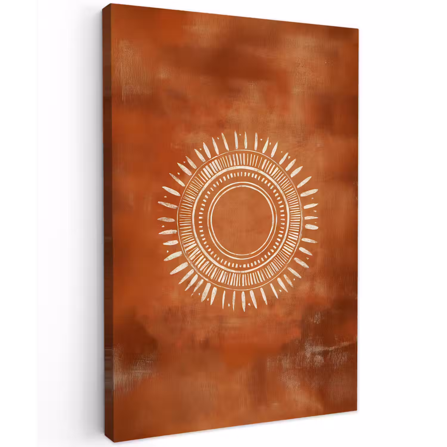 Abstract - Lijnen - Zonnestralen - Roodbruin Tuinposter op houten frame 2 cm dik klein -3d
