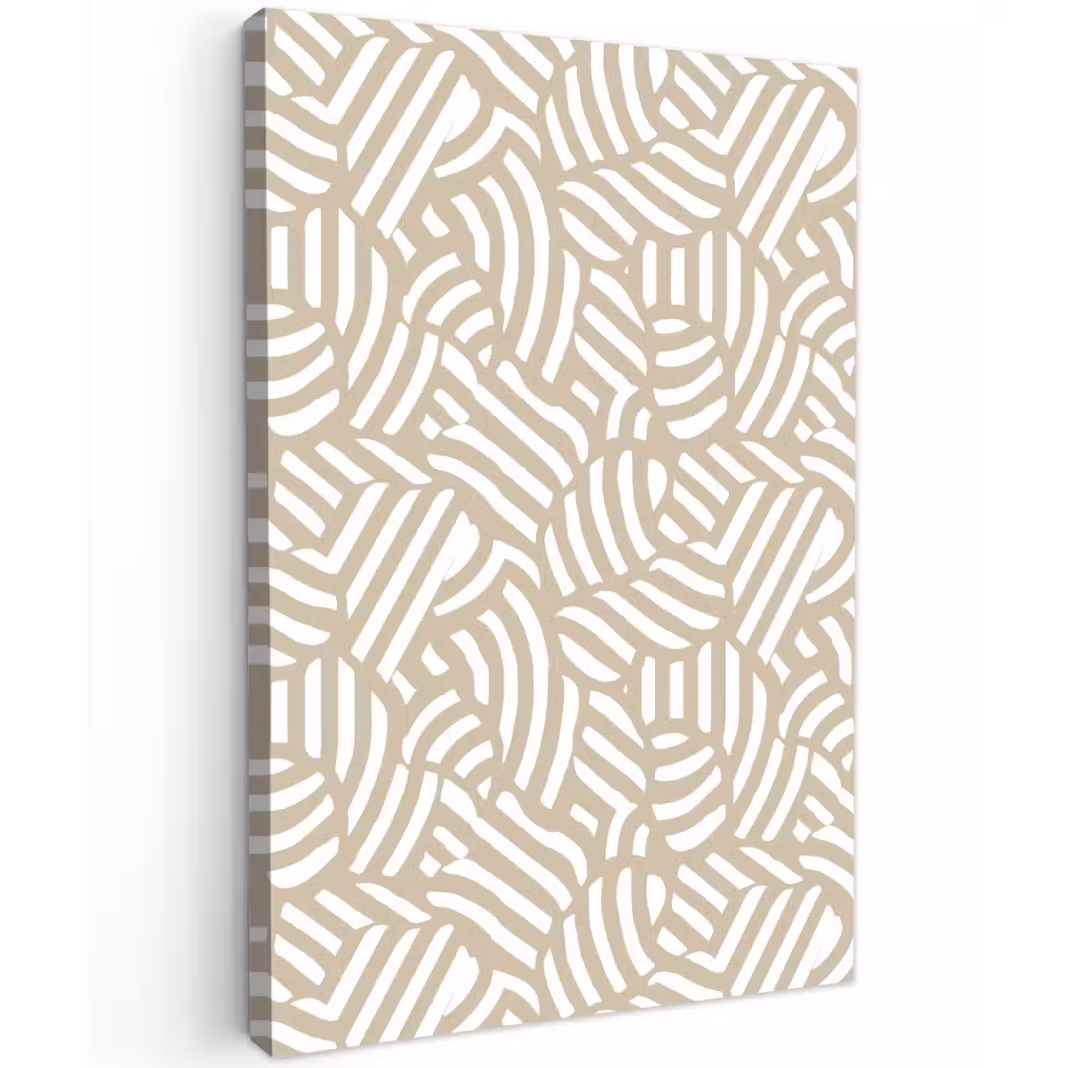 Abstract - Modern - Beige Tuinposter op houten frame 2 cm dik klein 841 -3d