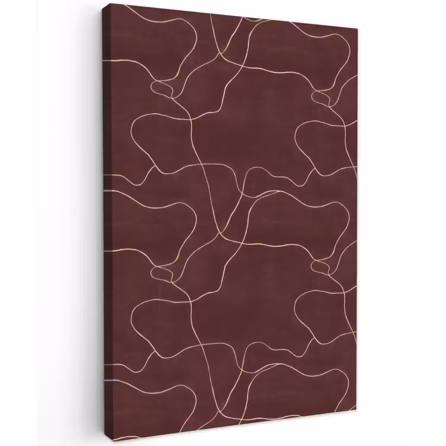 Abstract - Modern - Bruin Tuinposter op houten frame 2 cm dik klein 841 -3d