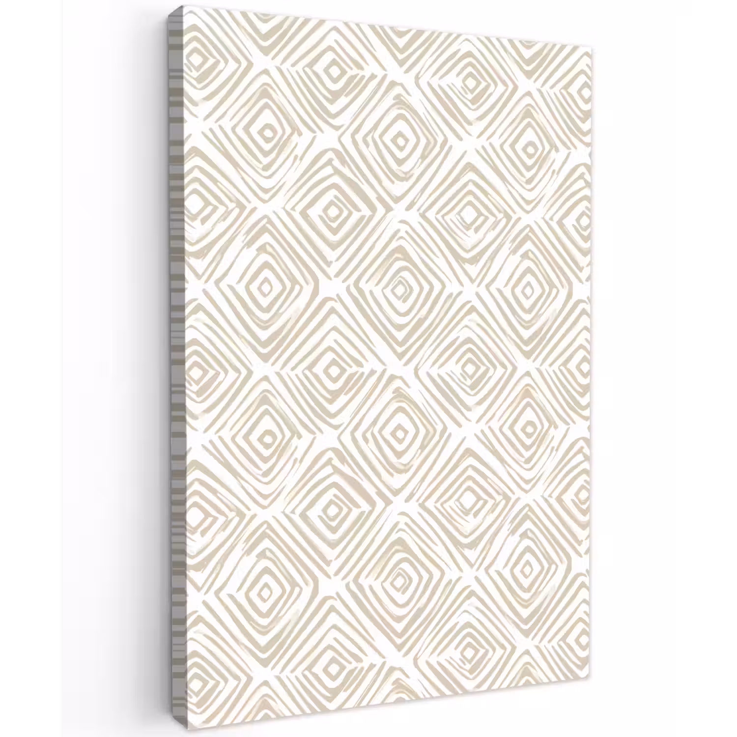 Abstract - Ruit - Beige Tuinposter op houten frame 2 cm dik klein 841 -3d