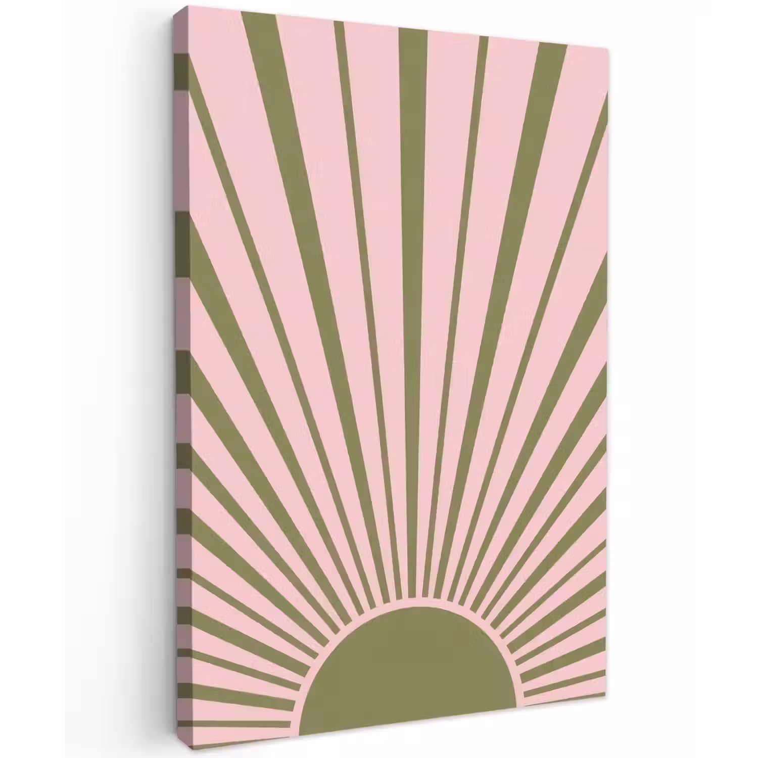 Abstract - Stralen - Grafisch - Roze - Groen Tuinposter op houten frame 2 cm dik klein -3d