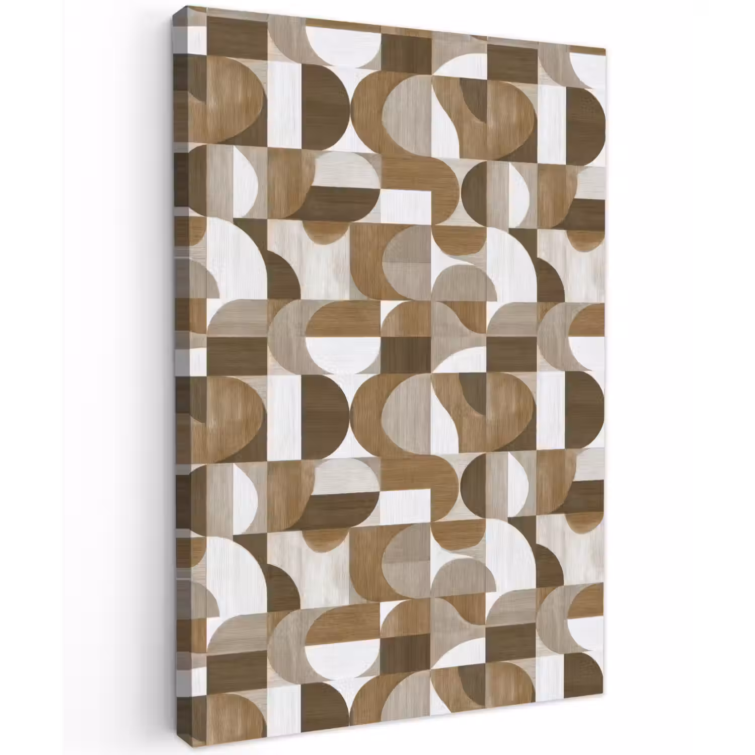 Abstract - Retro - Bruin Tuinposter op houten frame 2 cm dik klein 841 -3d
