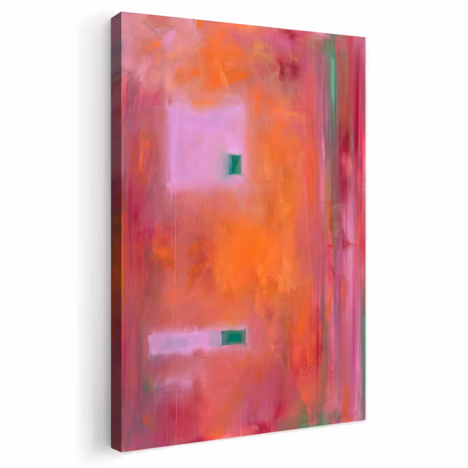 Abstract - Vlakken - Kunst - Modern - Oranje Tuinposter op houten frame 2 cm dik klein -3d