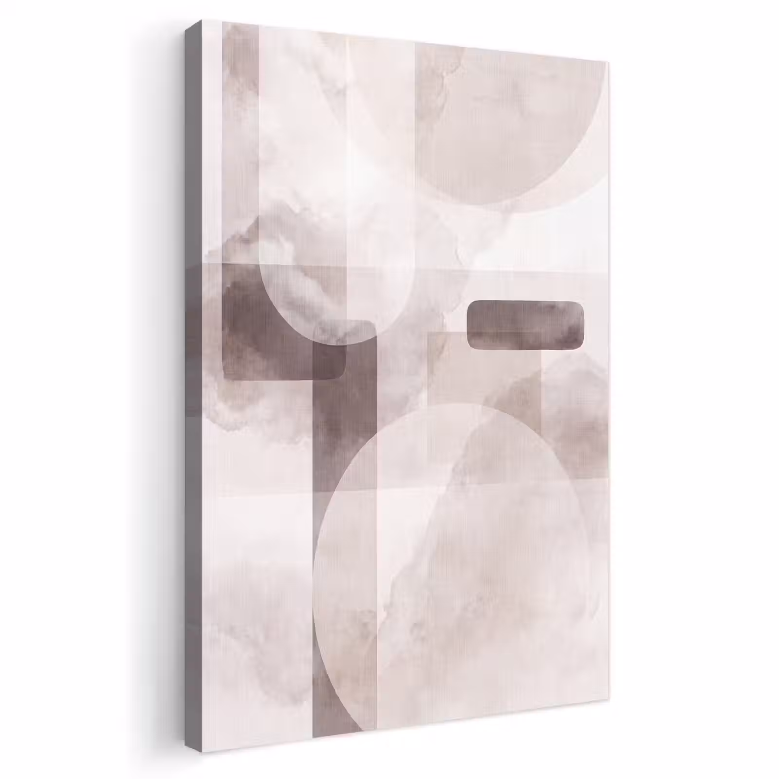 Outdoor Canvas Print - Abstract Shapes - Beige - Abstracte vormen - Beige Tuinposter op houten frame 2 cm dik klein