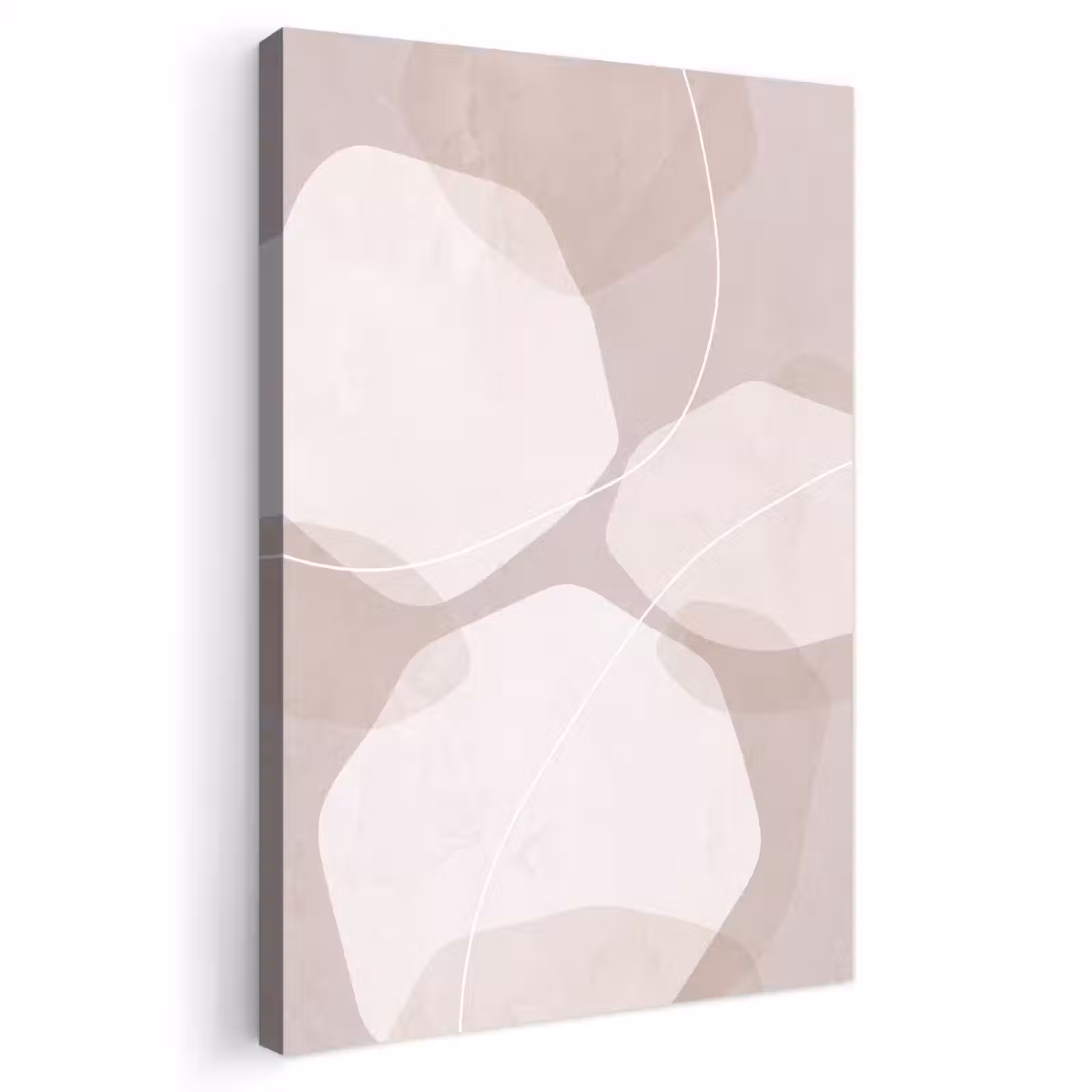 Outdoor Canvas Print - Abstract - Shapes - Beige - Abstract - Vormen - Beige Tuinposter op houten frame 2 cm dik klein