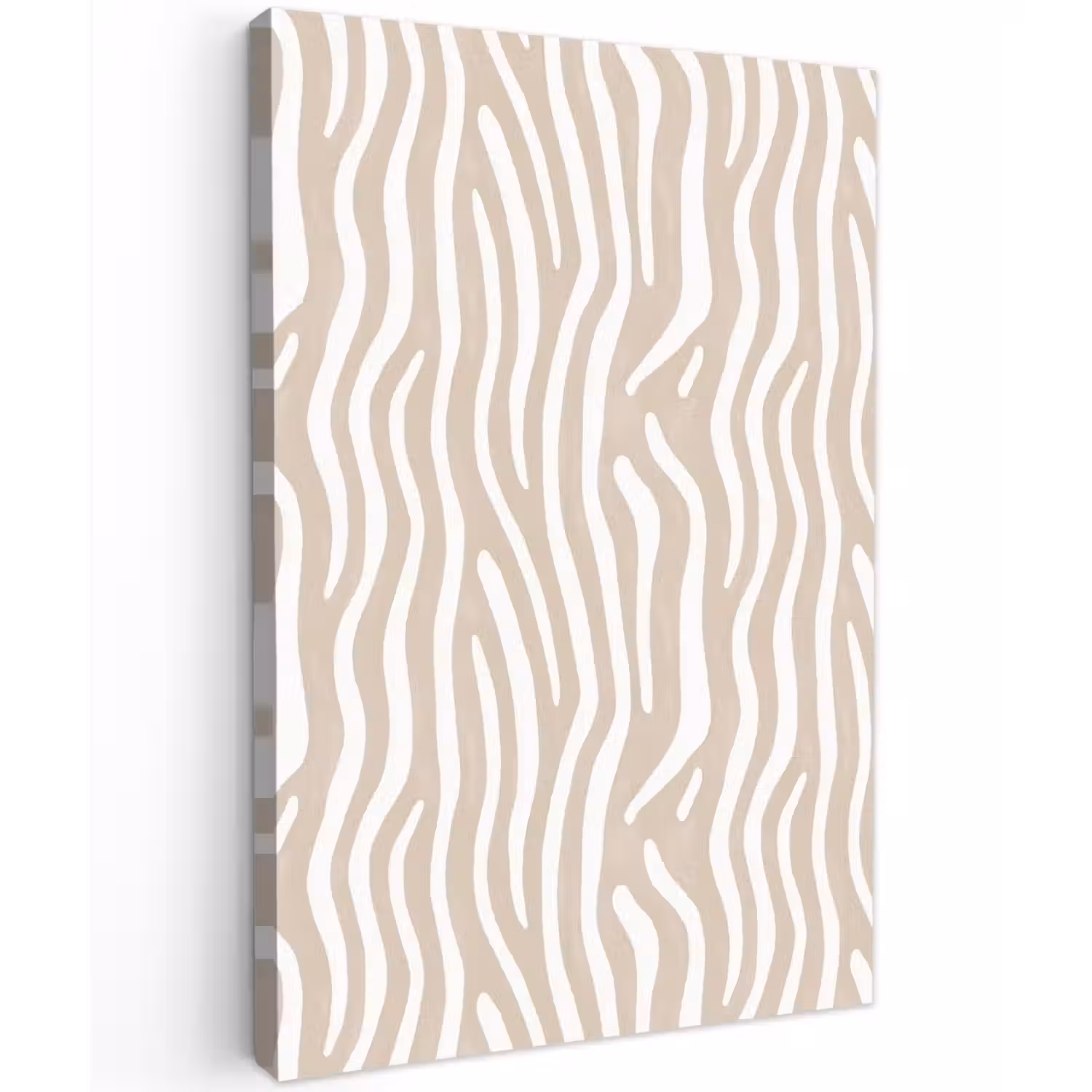 Abstract - Zebra - Beige Tuinposter op houten frame 2 cm dik klein 841 -3d