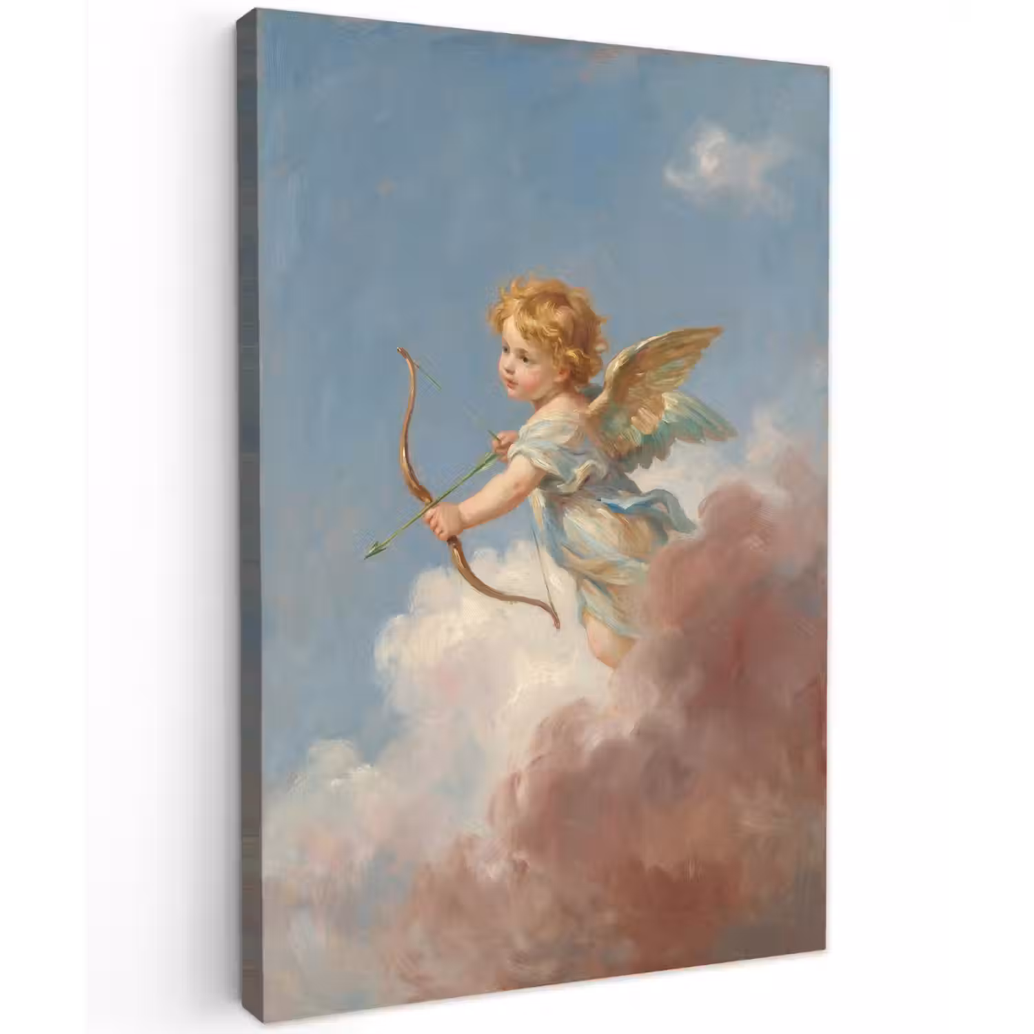 Engel - Pijl en boog - Mythologie - Klassiek Tuinposter op houten frame 2 cm dik klein -3d