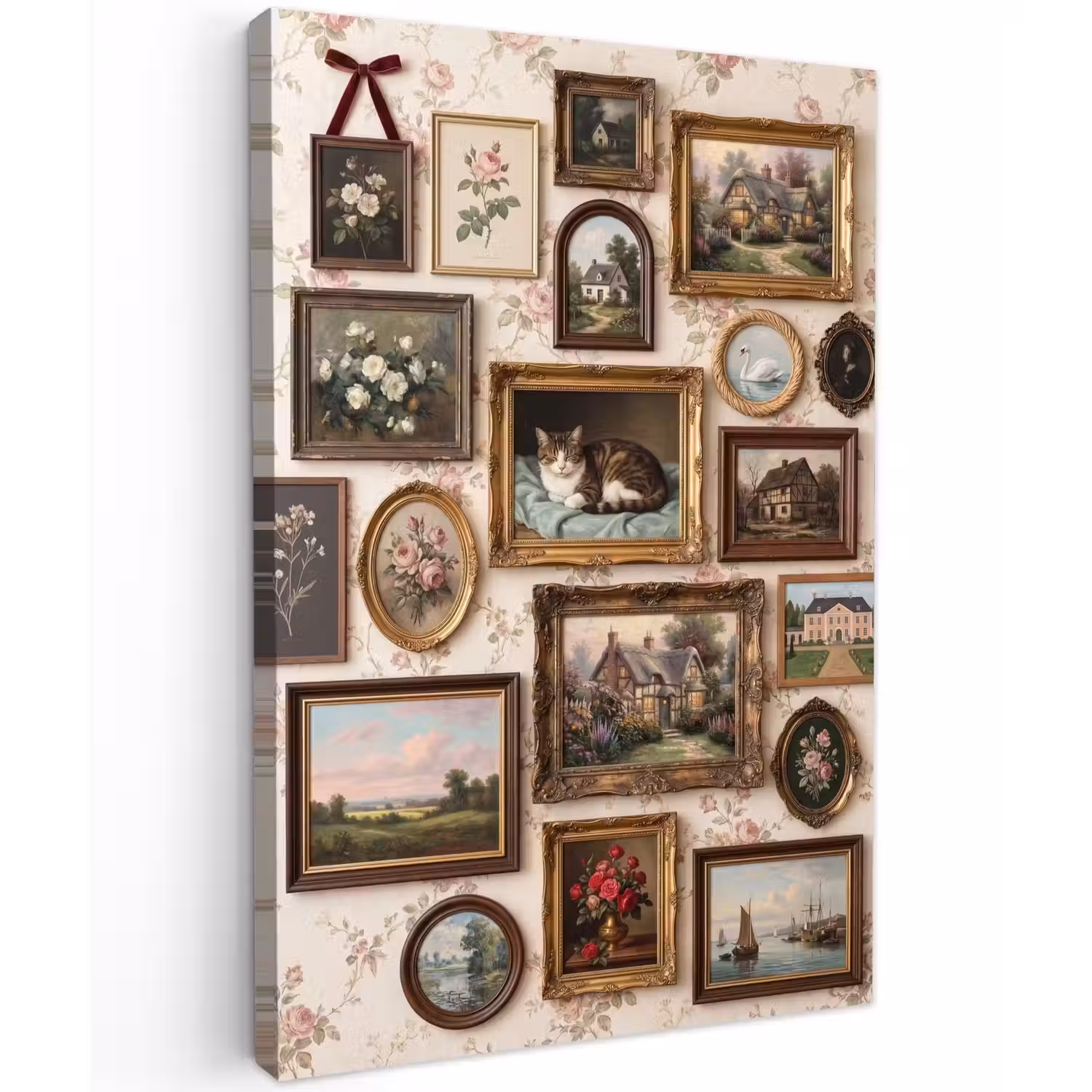 Dier - Kat - Portret - Klassiek Tuinposter op houten frame 2 cm dik klein -3d