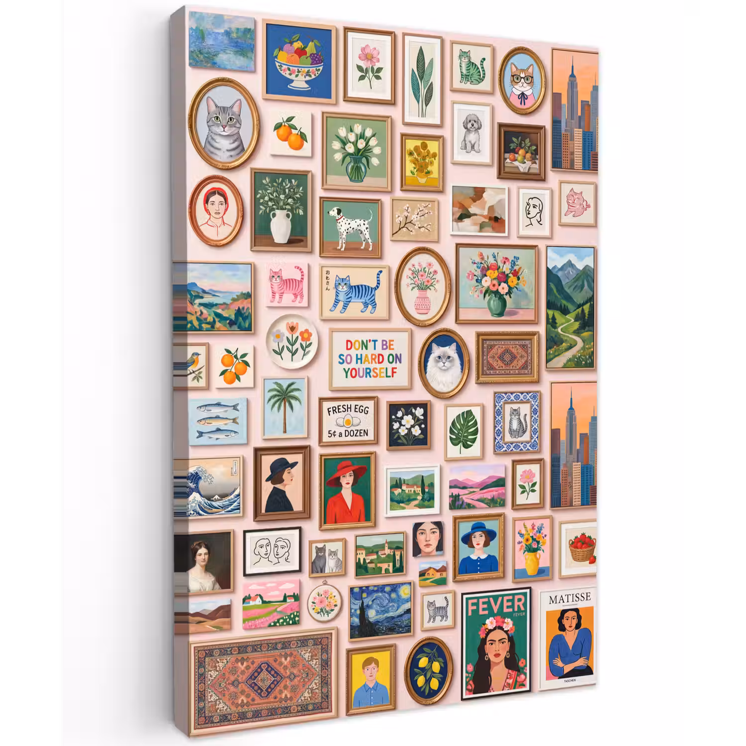 Kunst - Collectie - Decoratie - Modern - Kleurrijk Tuinposter op houten frame 2 cm dik klein -3d