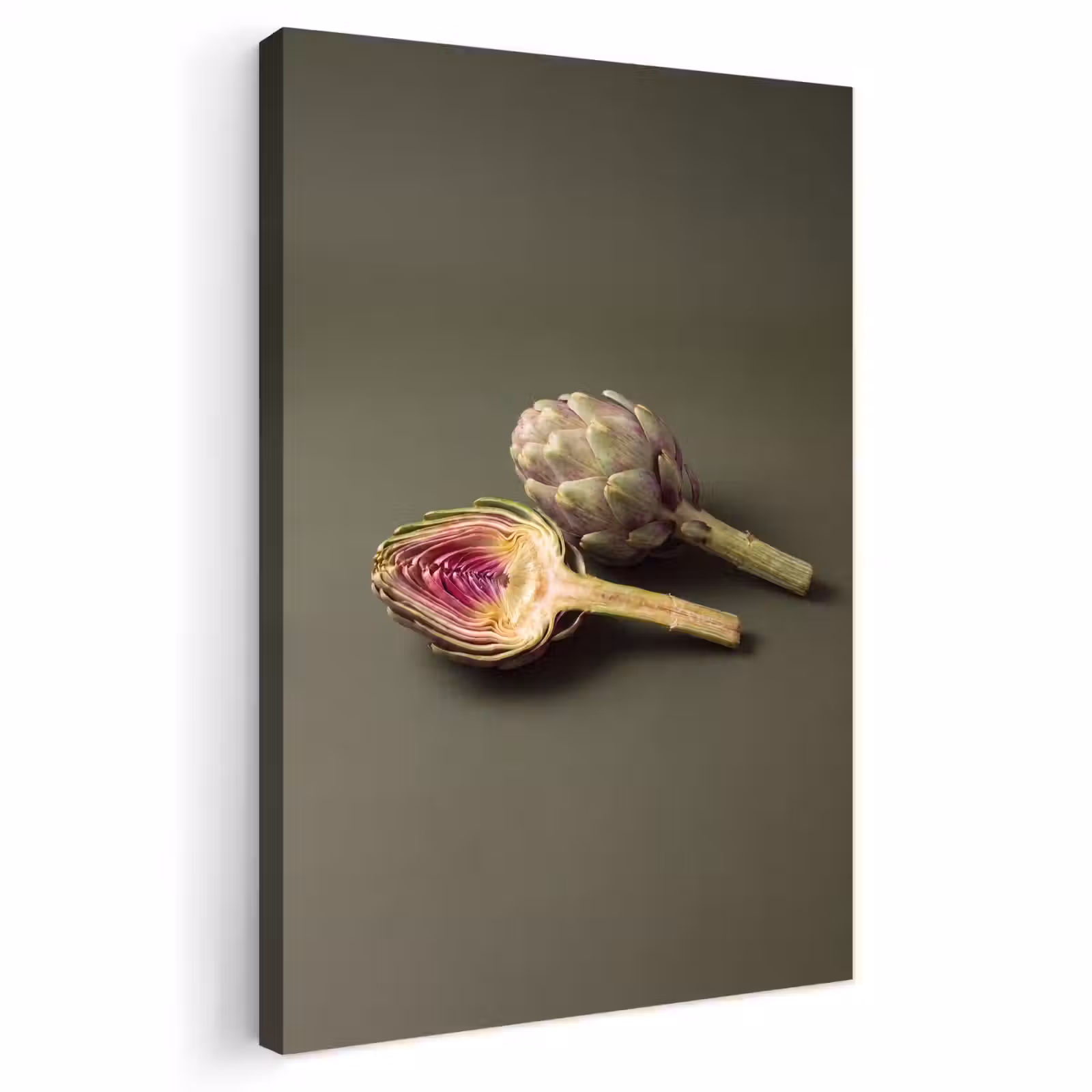 Outdoor Canvas Print - Artichoke - Purple - Food - Artisjok - Paars - Voedsel Tuinposter op houten frame 2 cm dik klein
