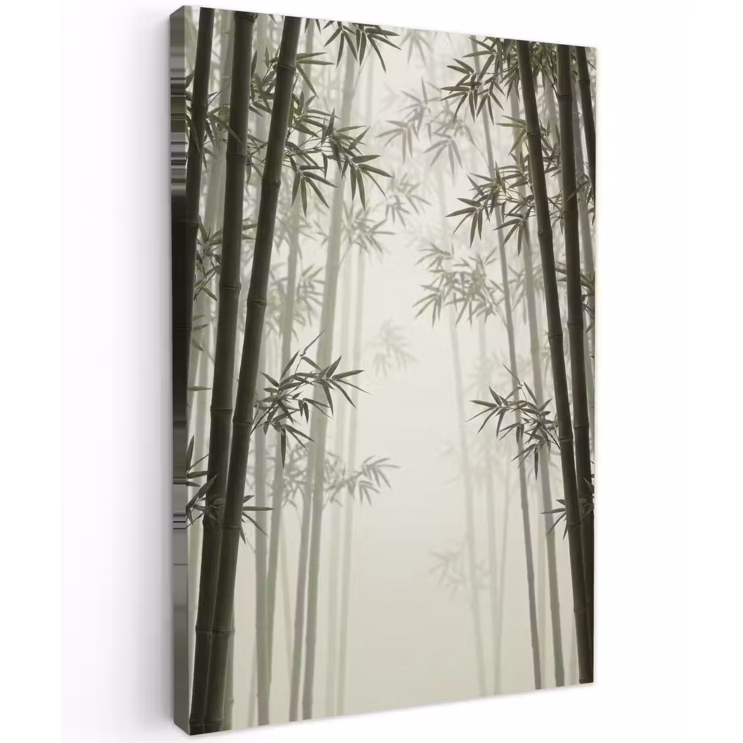 Bamboe - Bos - Mist - Natuur Tuinposter op houten frame 2 cm dik klein -3d