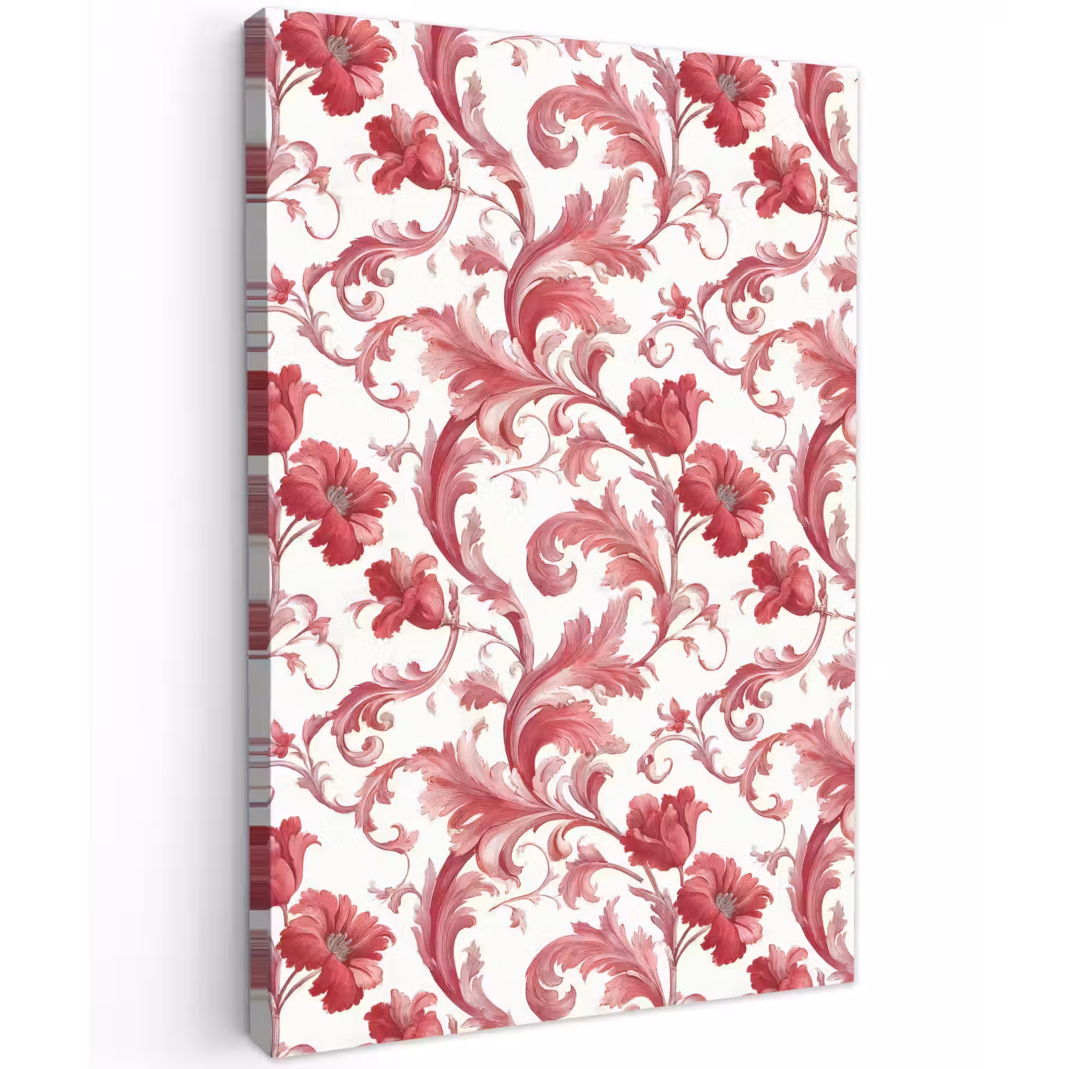 Barok - Patroon - Rood Tuinposter op houten frame 2 cm dik klein 841 -3d