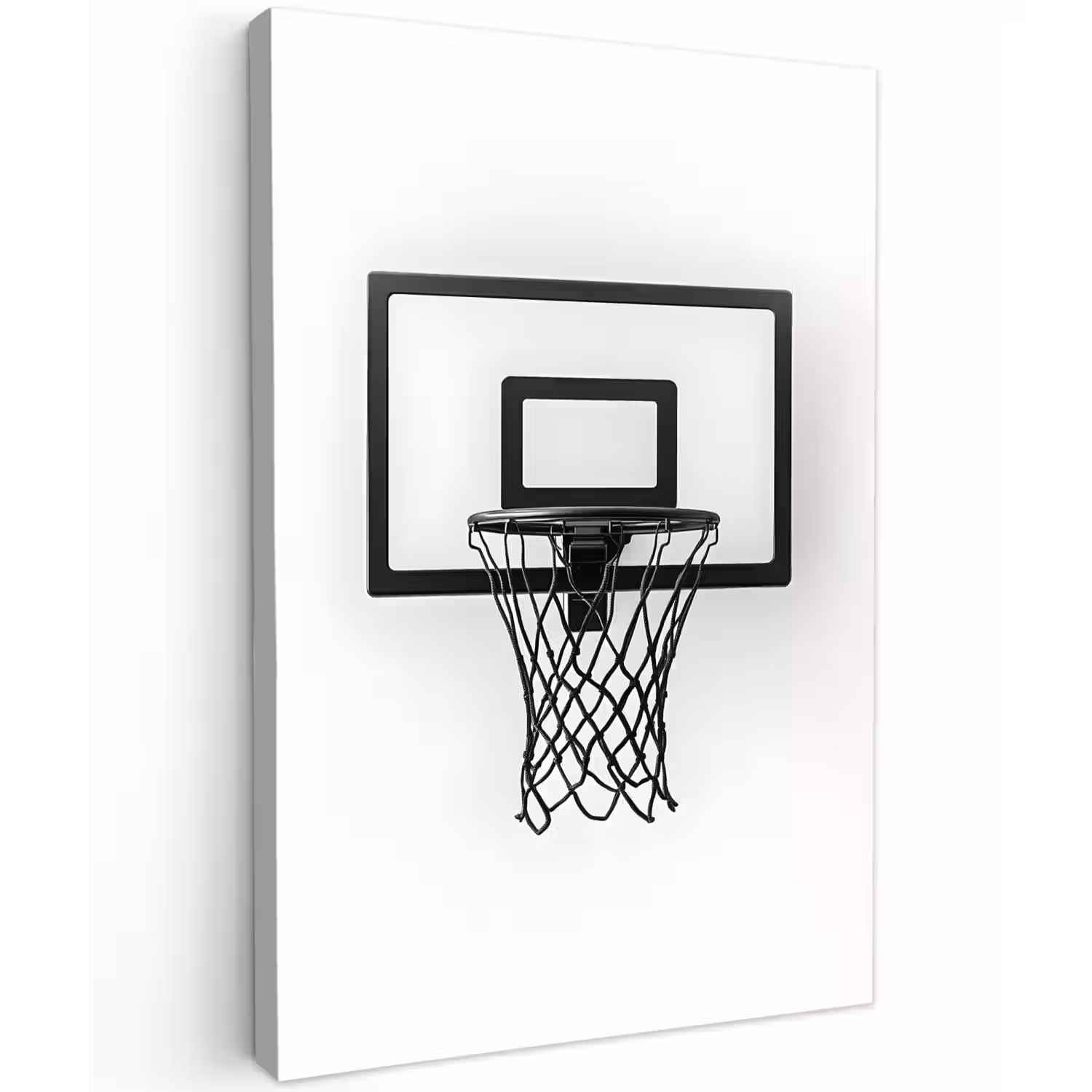 Basketbalbord - Minimalistisch - Zwart Tuinposter op houten frame 2 cm dik klein -3d