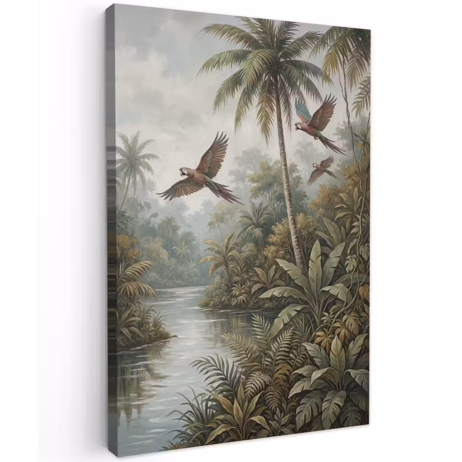 Vogel - Vliegend - Tropisch - Landschap - Klassiek Tuinposter op houten frame 2 cm dik klein -3d