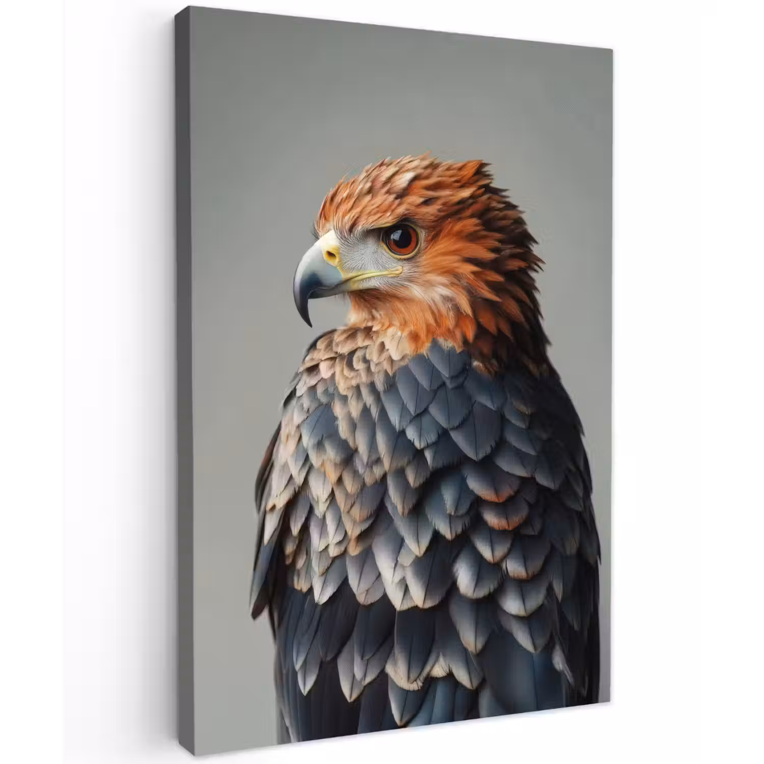 Vogel - Realistisch - Veren - Bruin Tuinposter op houten frame 2 cm dik klein -3d