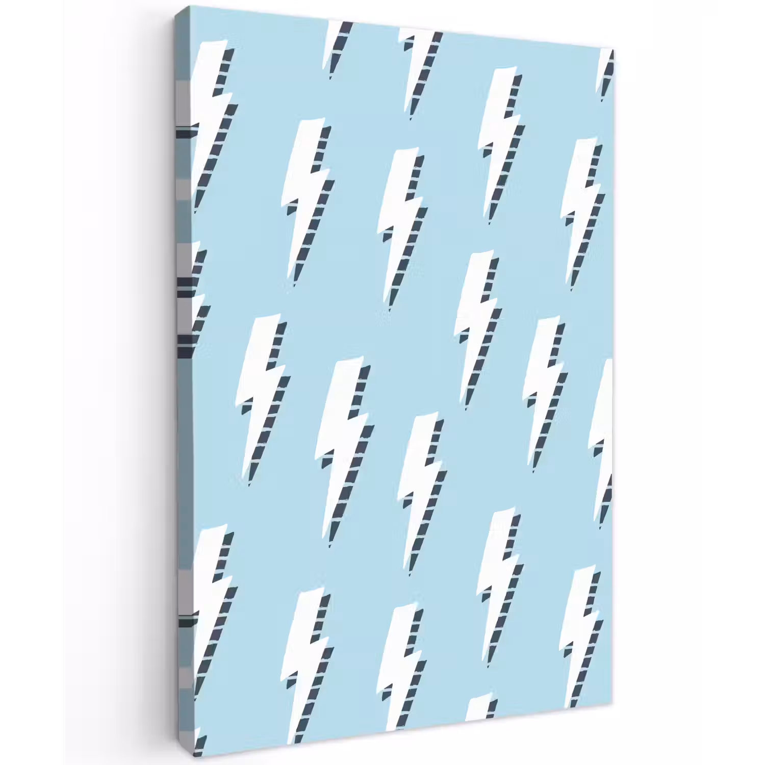 Blauw - Wit - Patroon - Bliksem Tuinposter op houten frame 2 cm dik klein 841 -3d