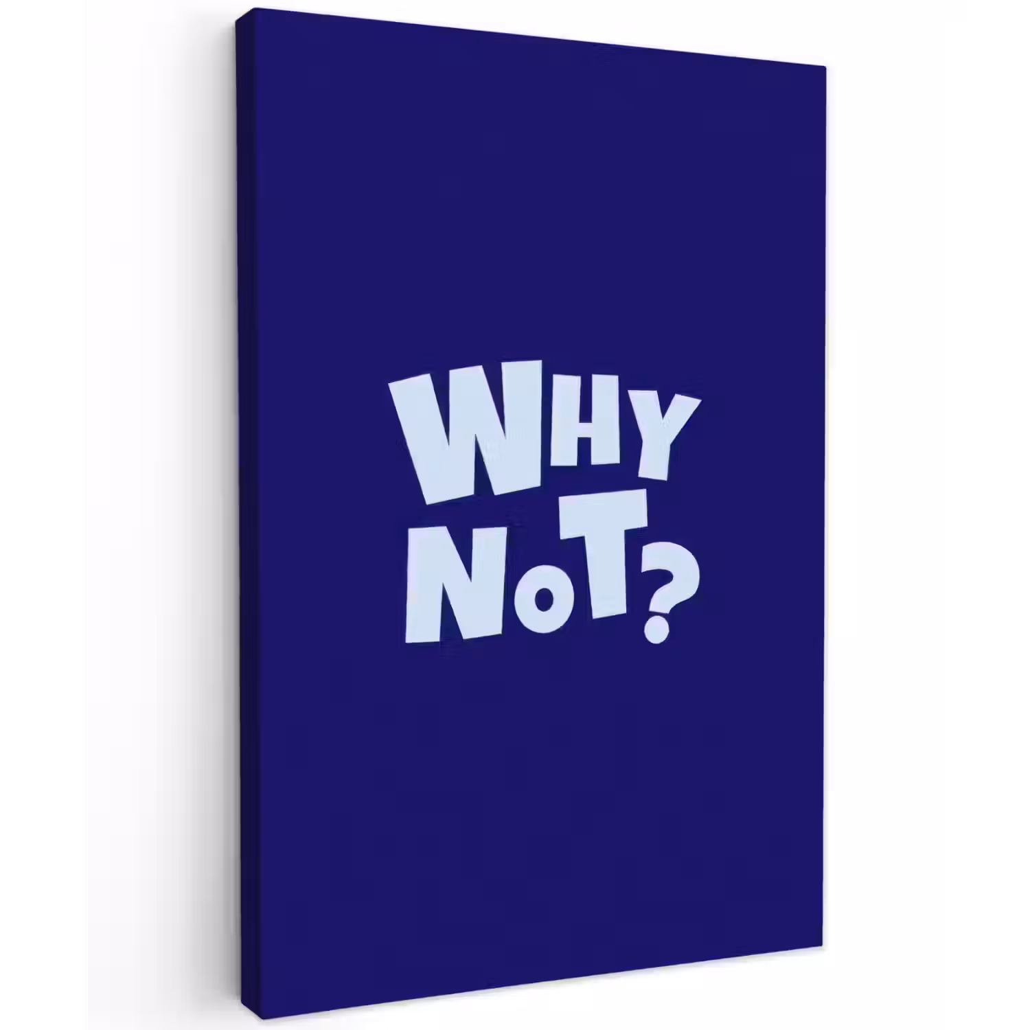 Blauw - Why not - Minimalistisch Tuinposter op houten frame 2 cm dik klein -3d