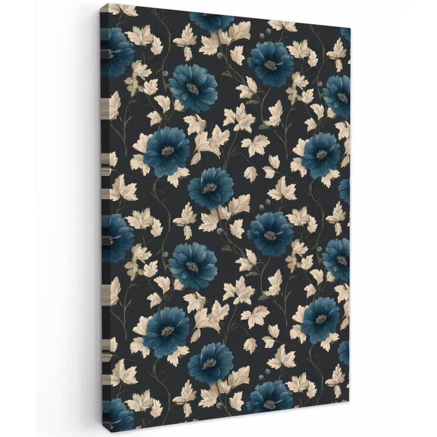 Botanisch - Bloemen - Blauw Tuinposter op houten frame 2 cm dik klein 841 -3d