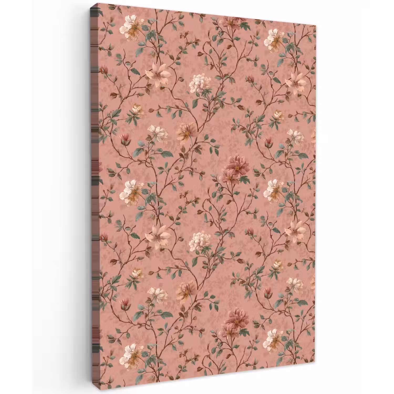 Botanisch - Bloemen - Roze Tuinposter op houten frame 2 cm dik klein 841 -3d