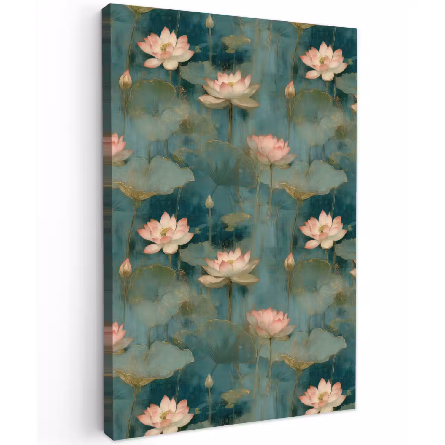 Botanisch - Bloemen - Roze Tuinposter op houten frame 2 cm dik klein 841 -3d