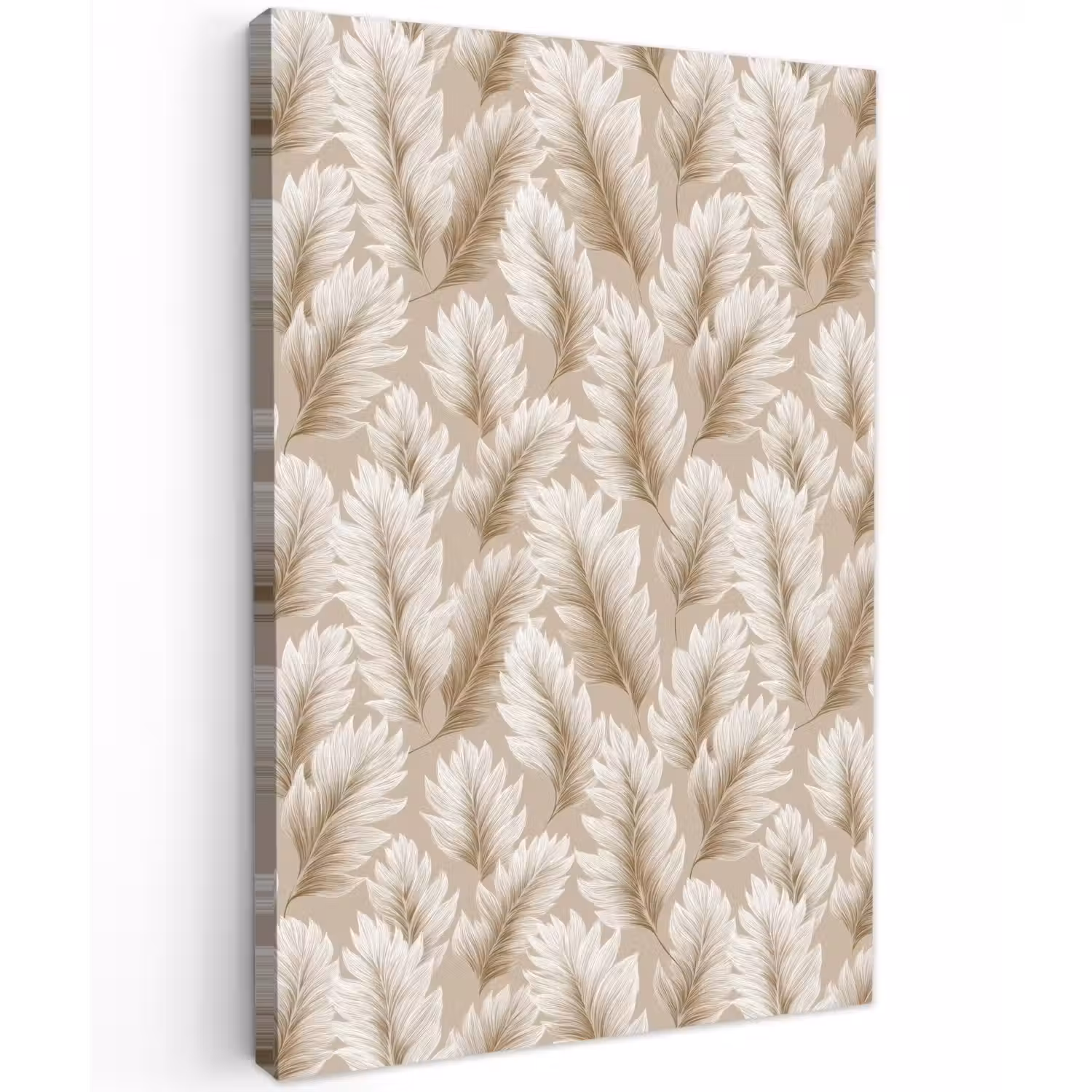 Botanisch - Patroon - Beige Tuinposter op houten frame 2 cm dik klein 841 -3d