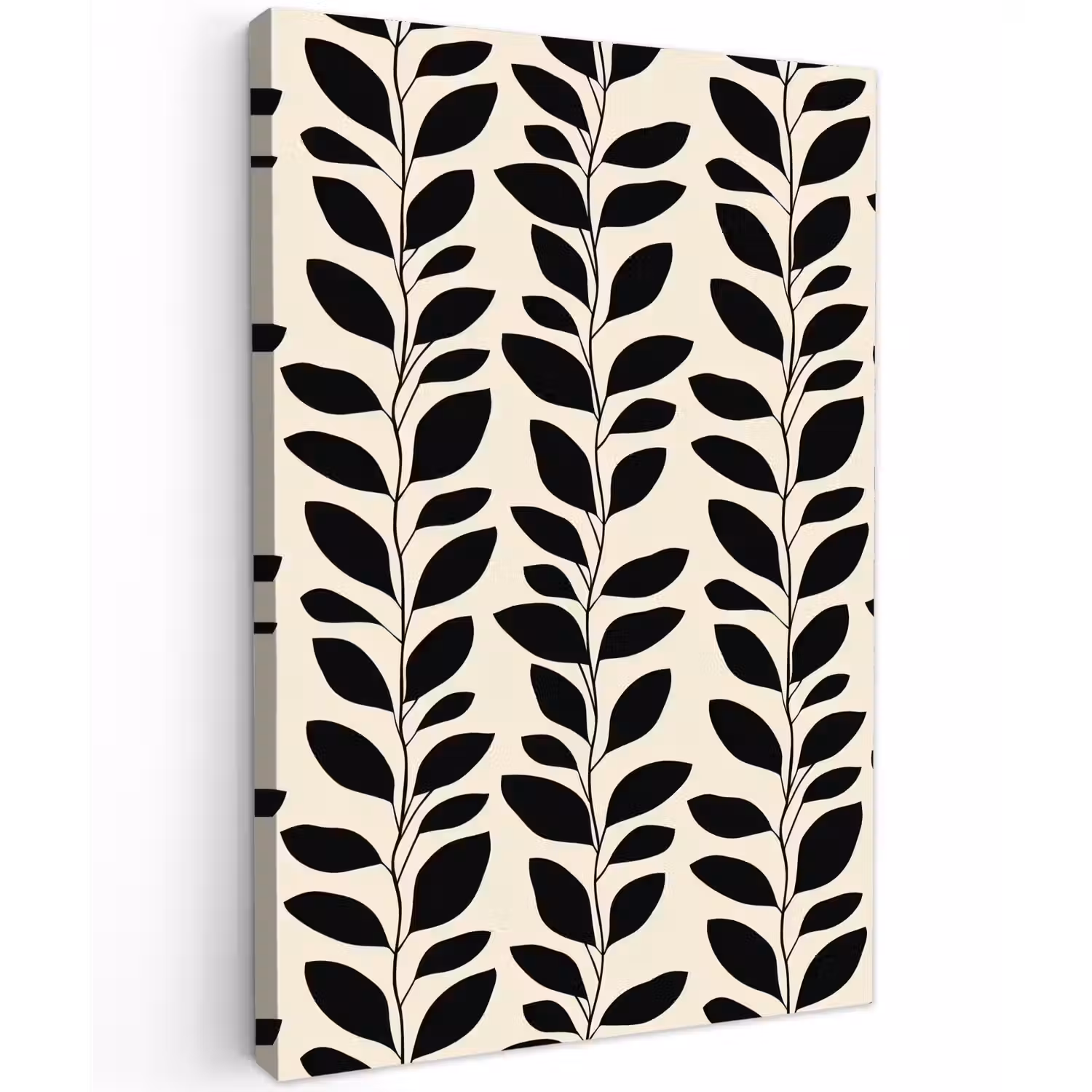 Botanisch - Dessin - Zwart - Beige Tuinposter op houten frame 2 cm dik klein 841 -3d