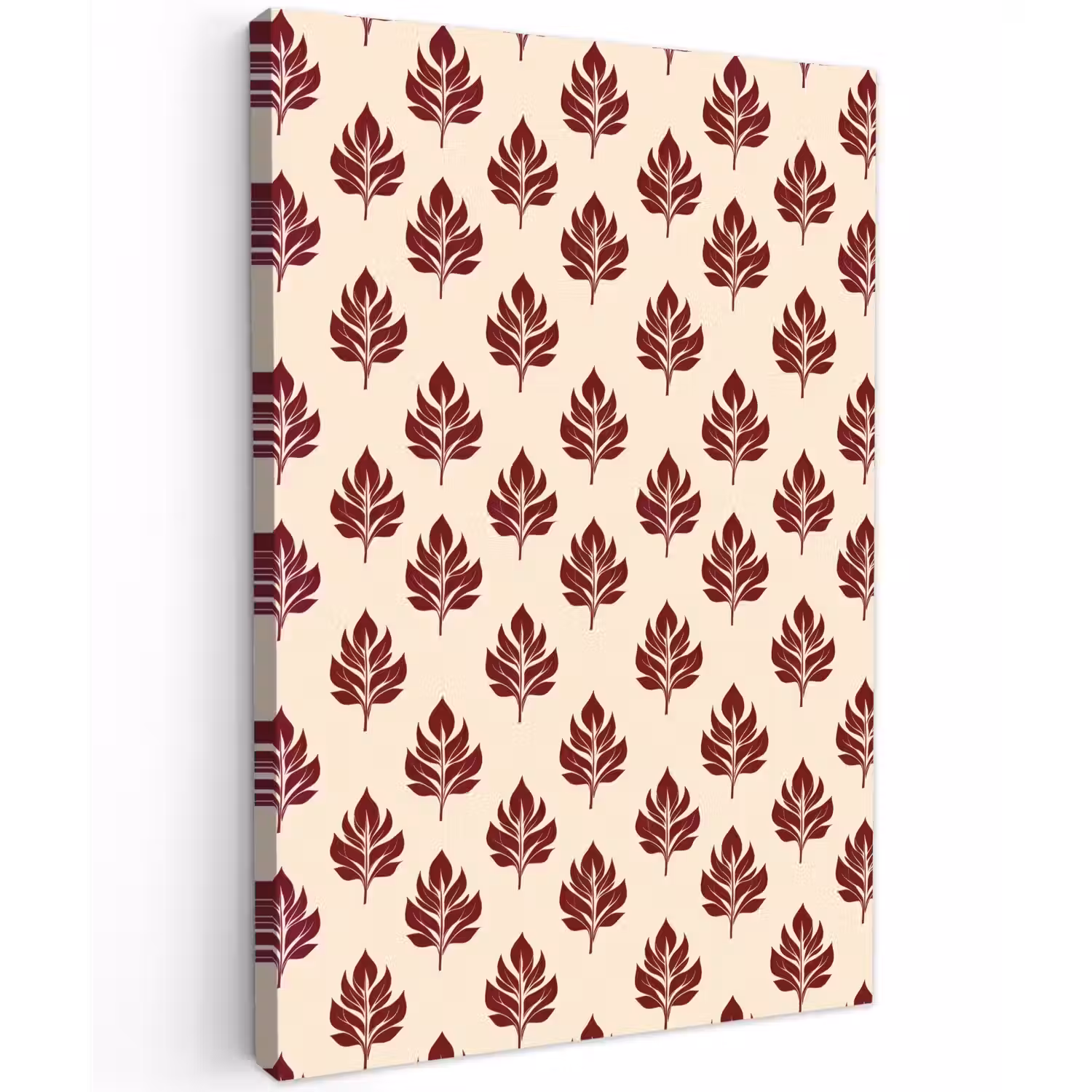 Botanisch - Patroon - Bordeaux Tuinposter op houten frame 2 cm dik klein 841 -3d