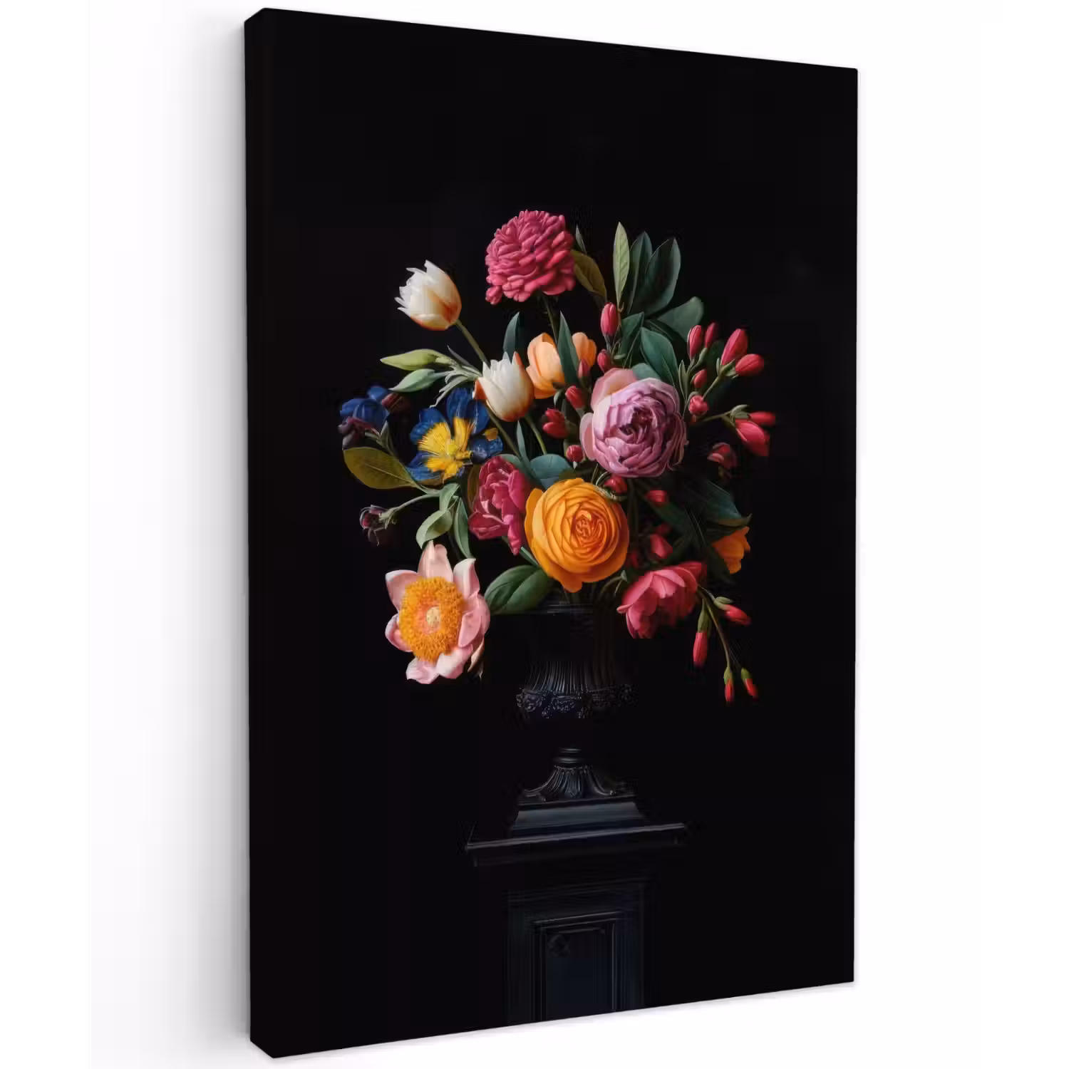 Boeket - Romantisch - Kleurrijk Tuinposter op houten frame 2 cm dik klein -3d