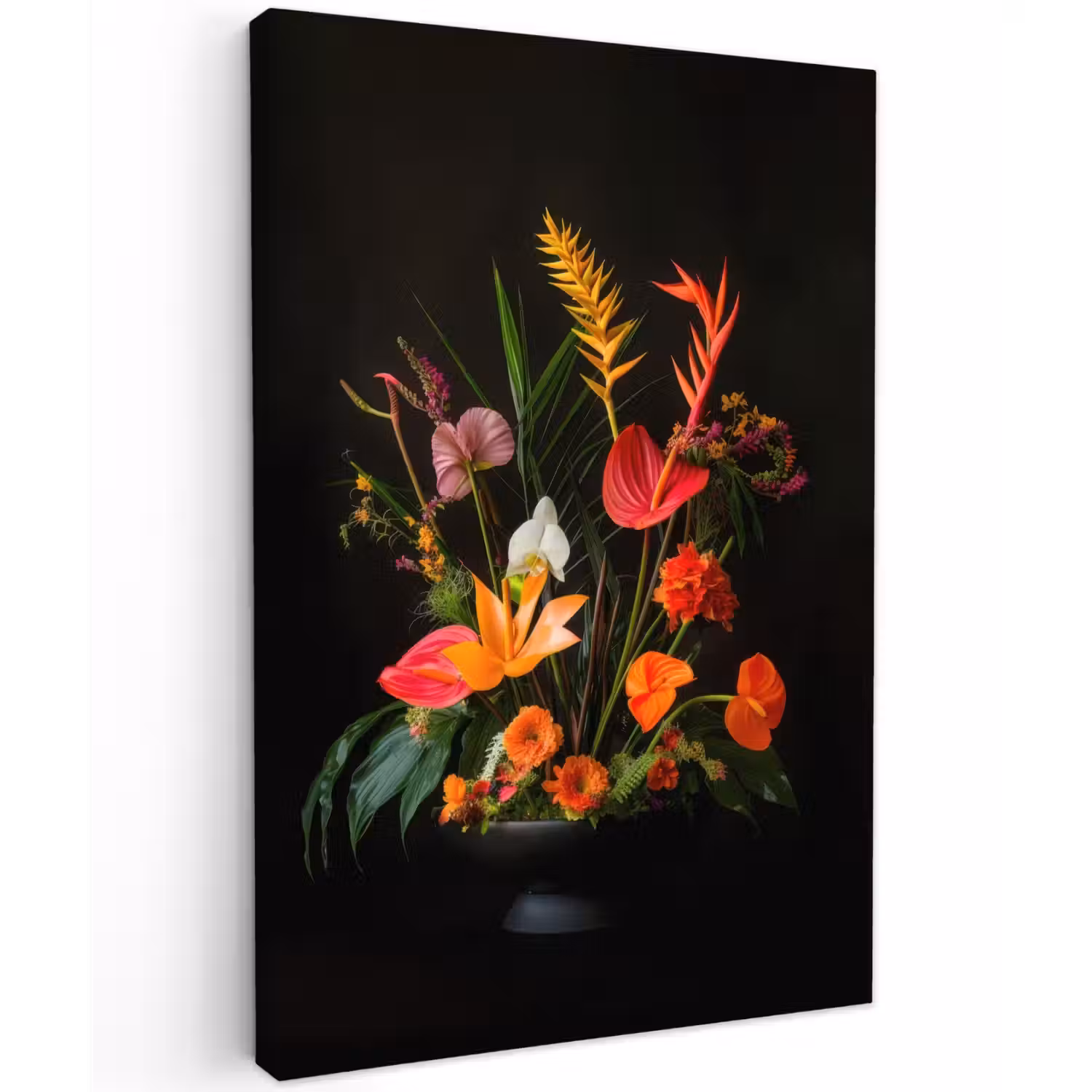 Schaal - Boeket - Bloemen Tuinposter op houten frame 2 cm dik klein -3d