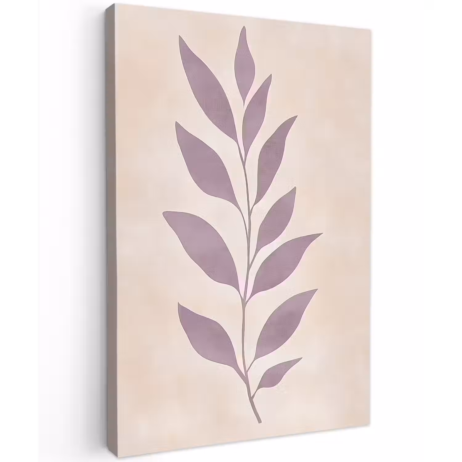 Tak - Bladeren - Minimalistisch - Beige Tuinposter op houten frame 2 cm dik klein -3d